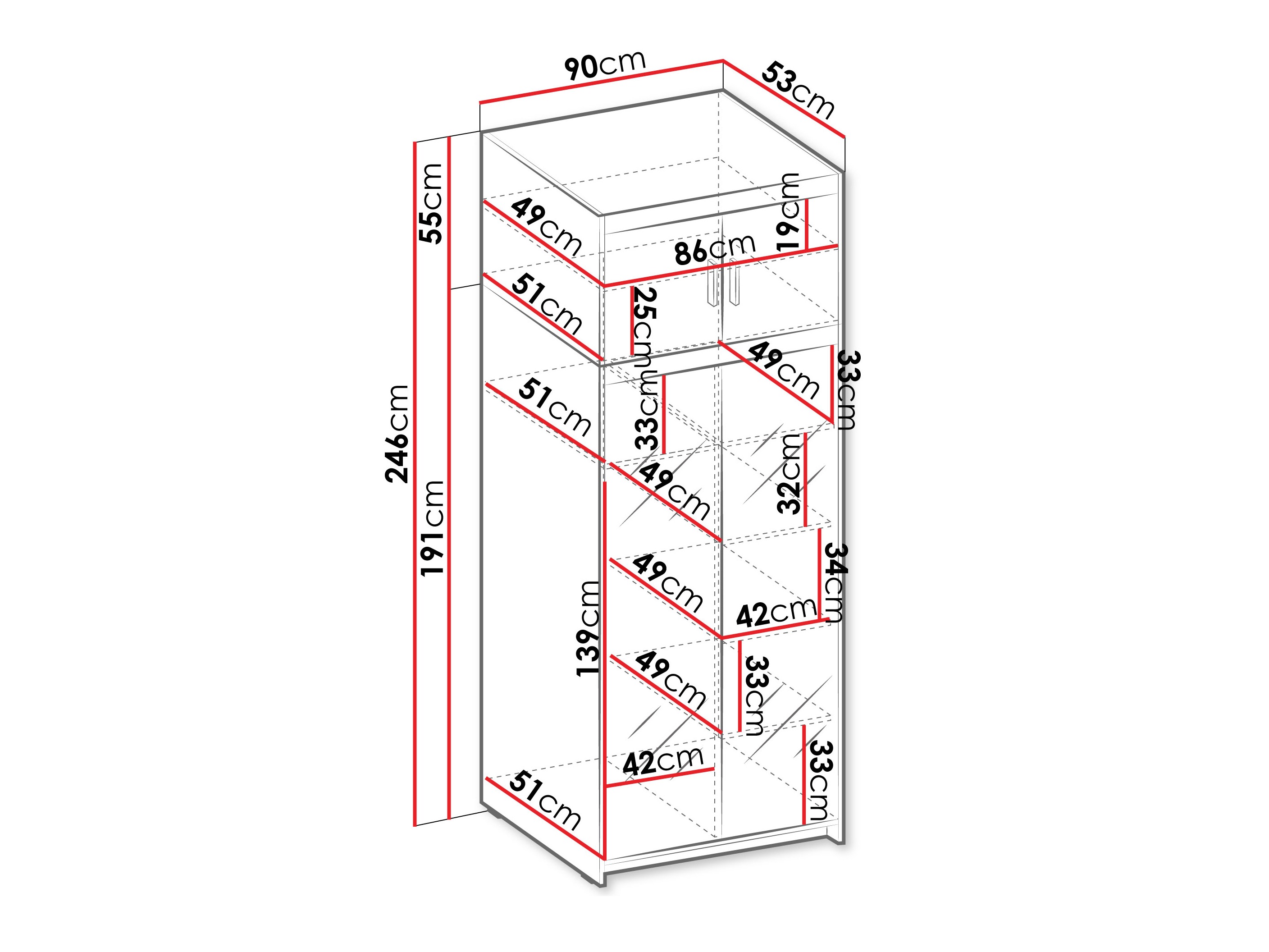 Wardrobe Novduni 119 (Oak)