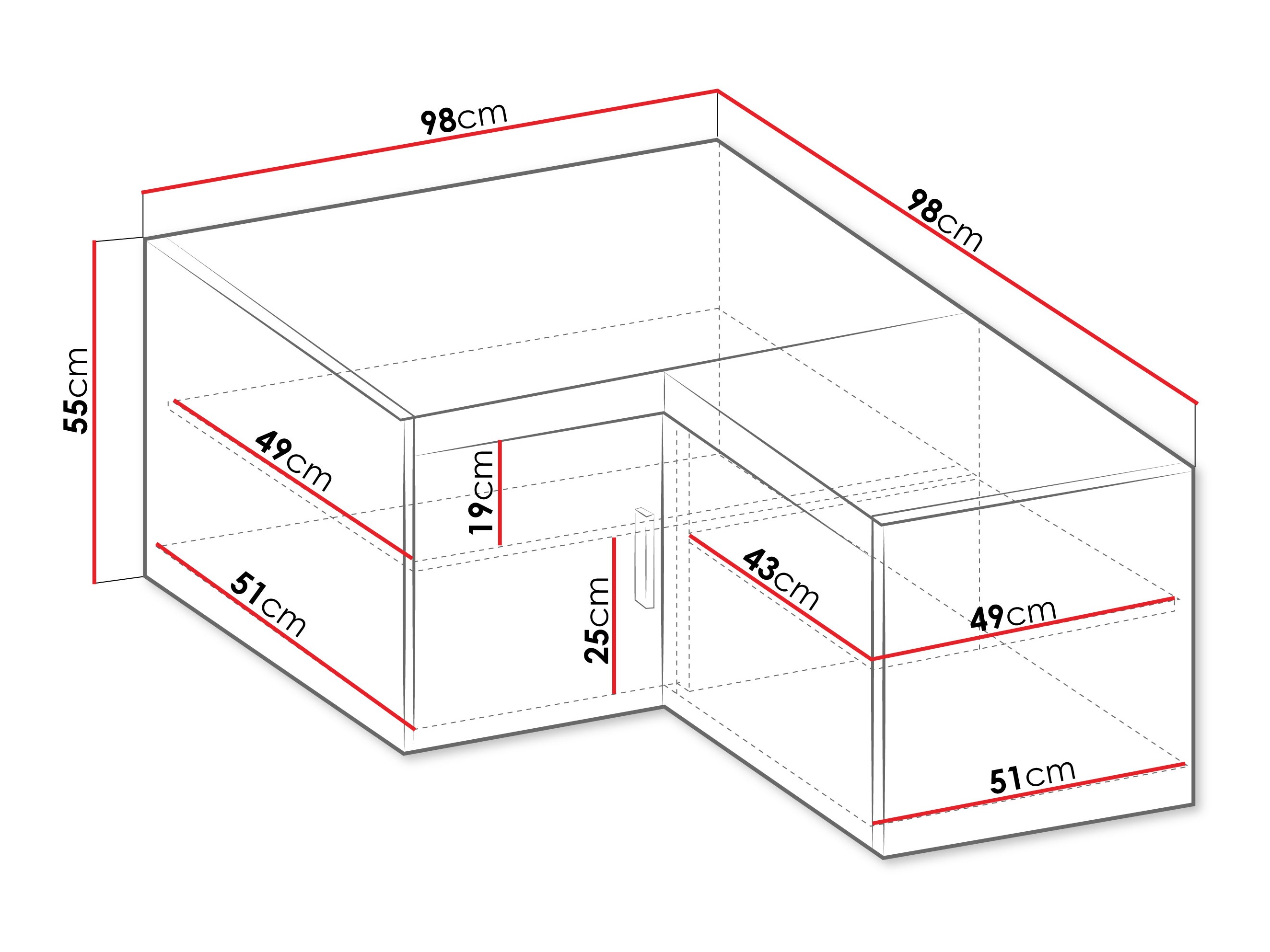 Corner cabinet Novduni 118 (Oak)
