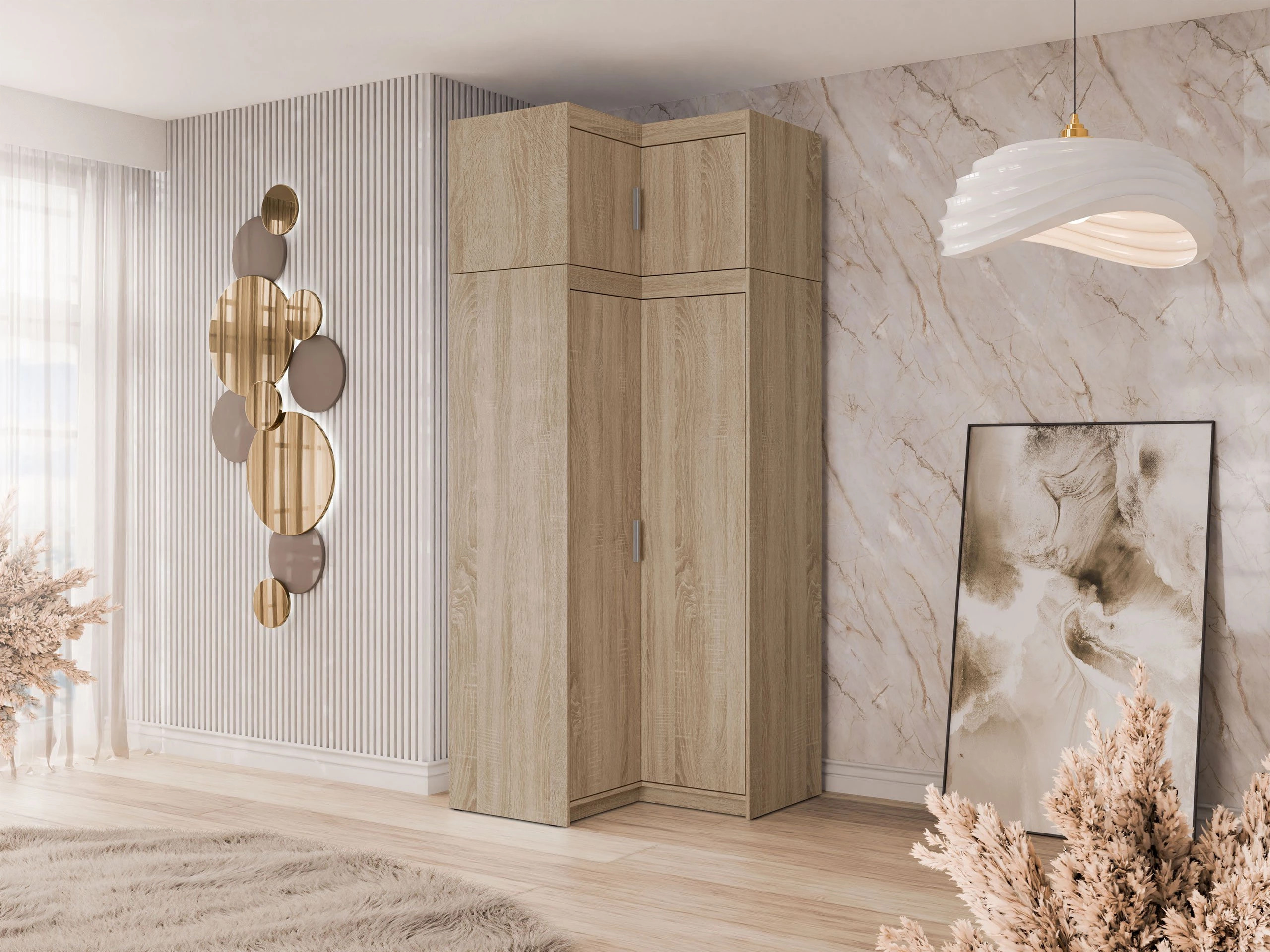 Corner wardrobe Novduni 121 (Sonoma oak)