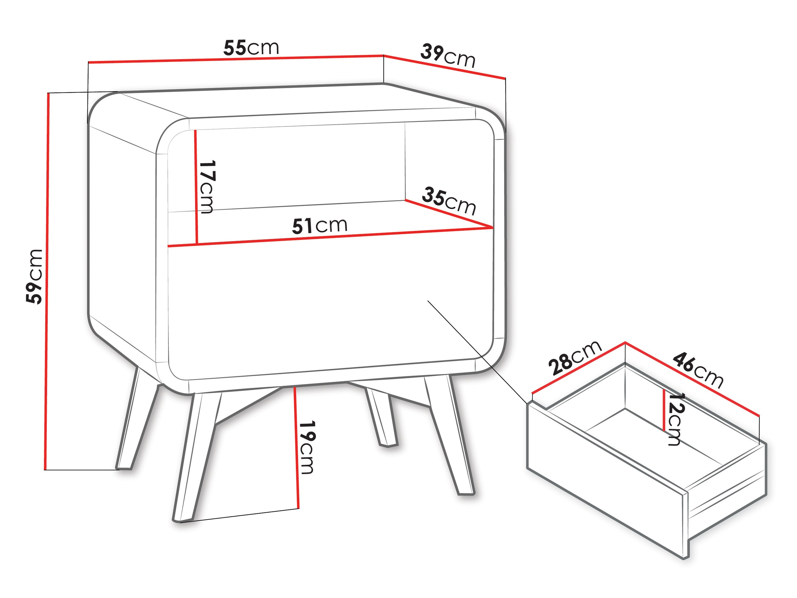 Bedside table Talsalo 106