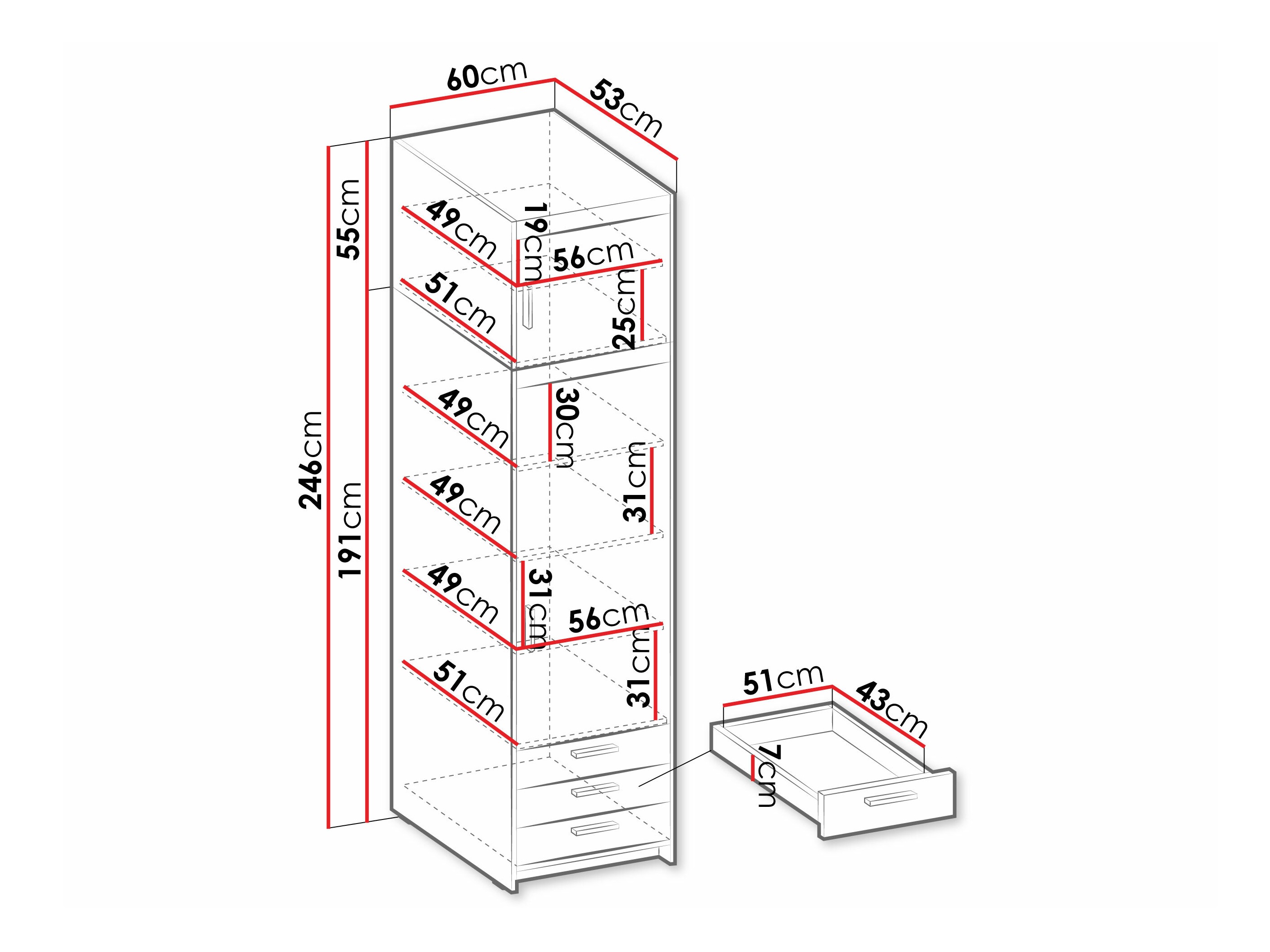 Bookcase Novduni 111 (Lefkas oak)