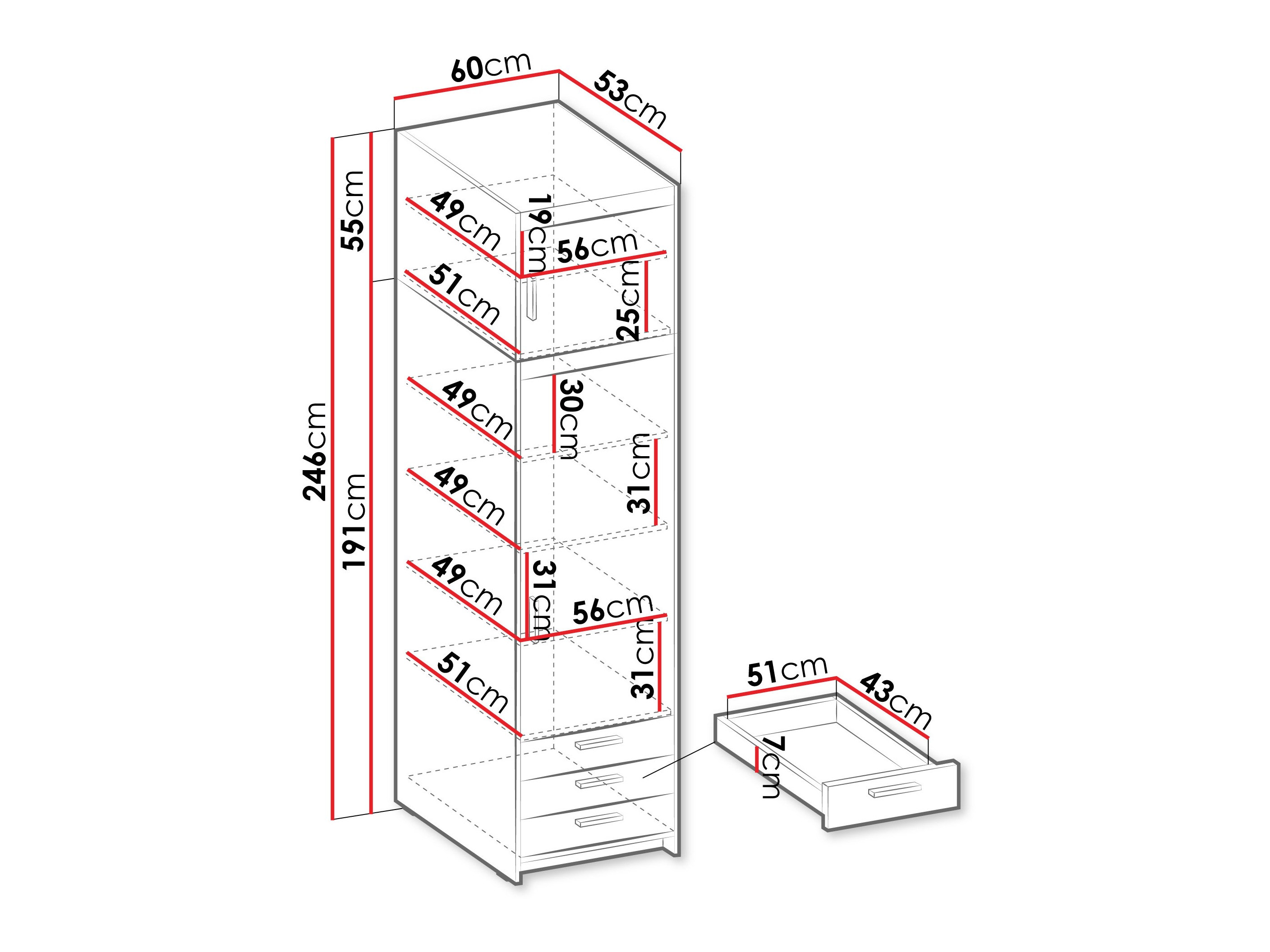 Bookcase Novduni 111 (Oak)