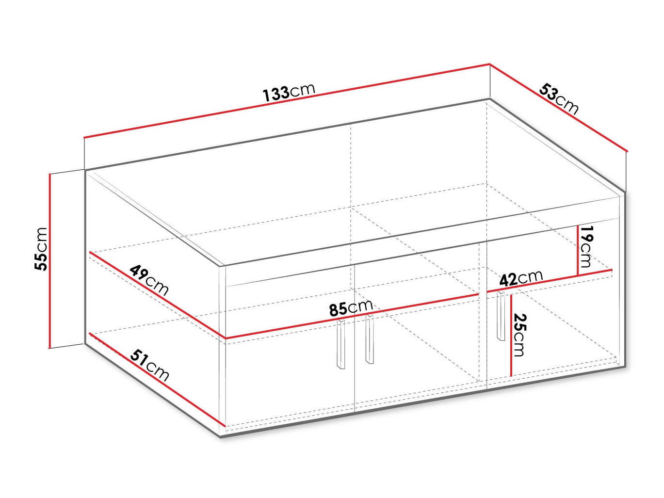 Sideboard Novduni 124 (Beige)
