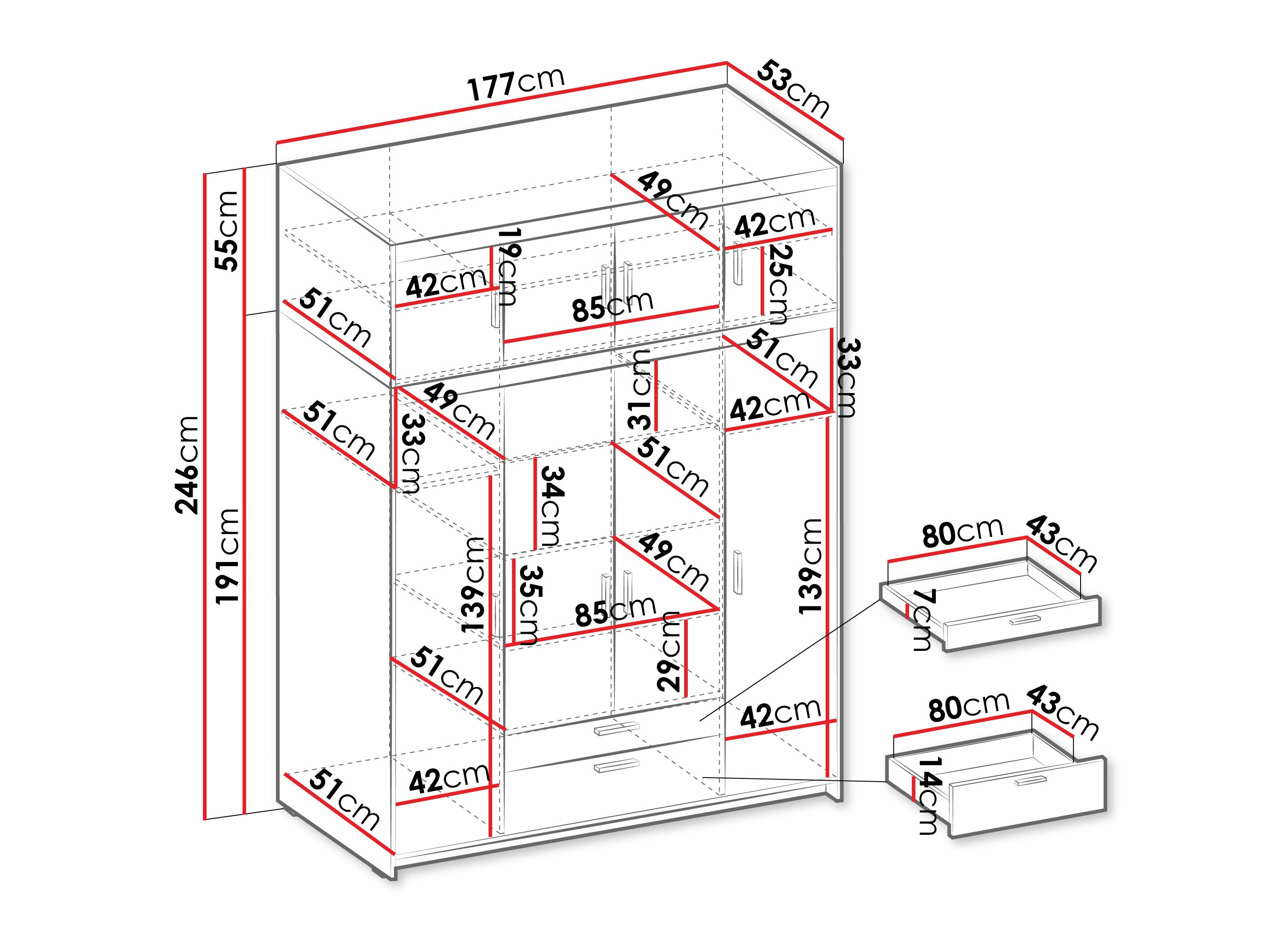 Wardrobe Novduni 106 (Lefkas oak)
