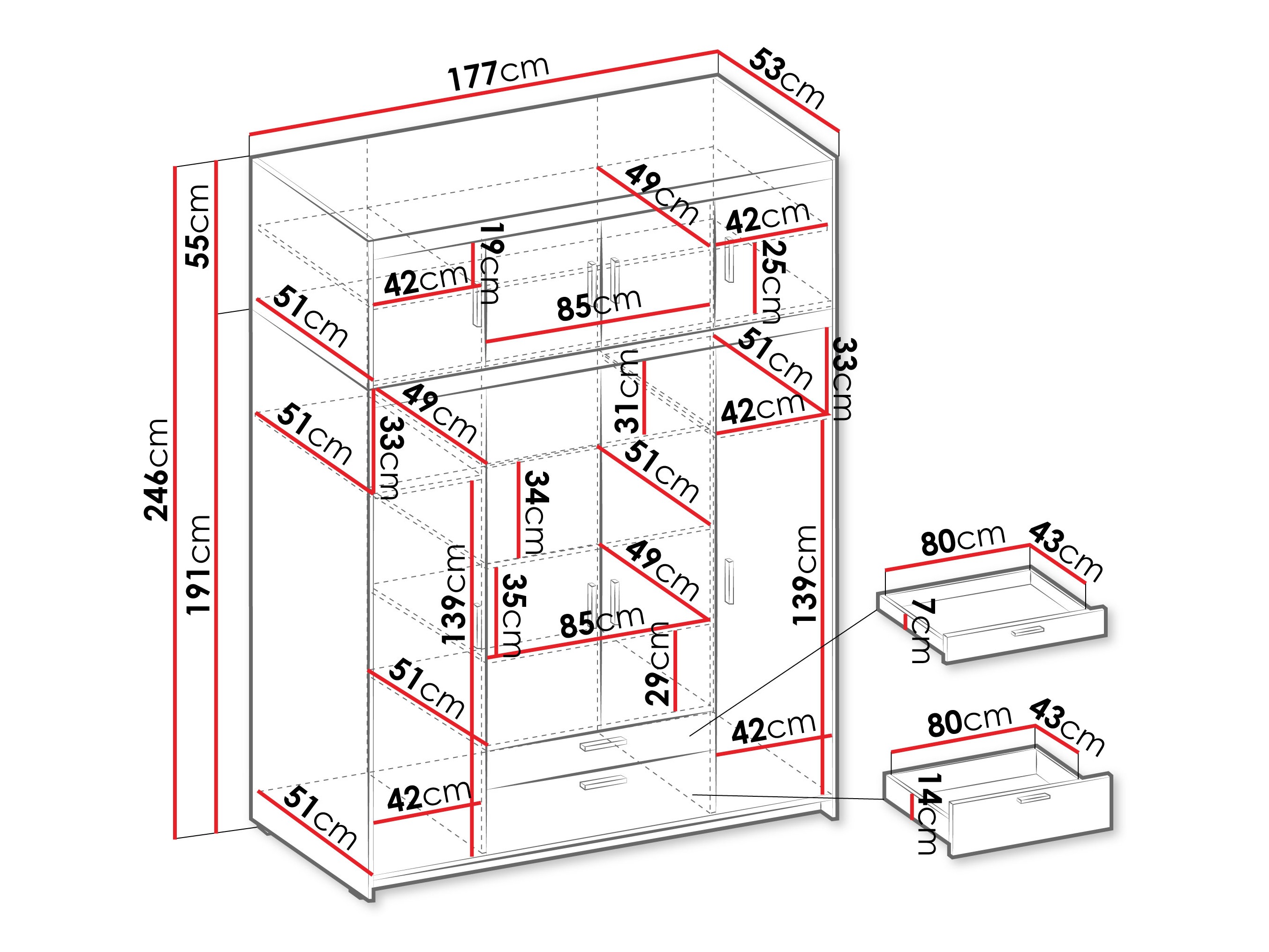 Wardrobe Novduni 106 (Oak)