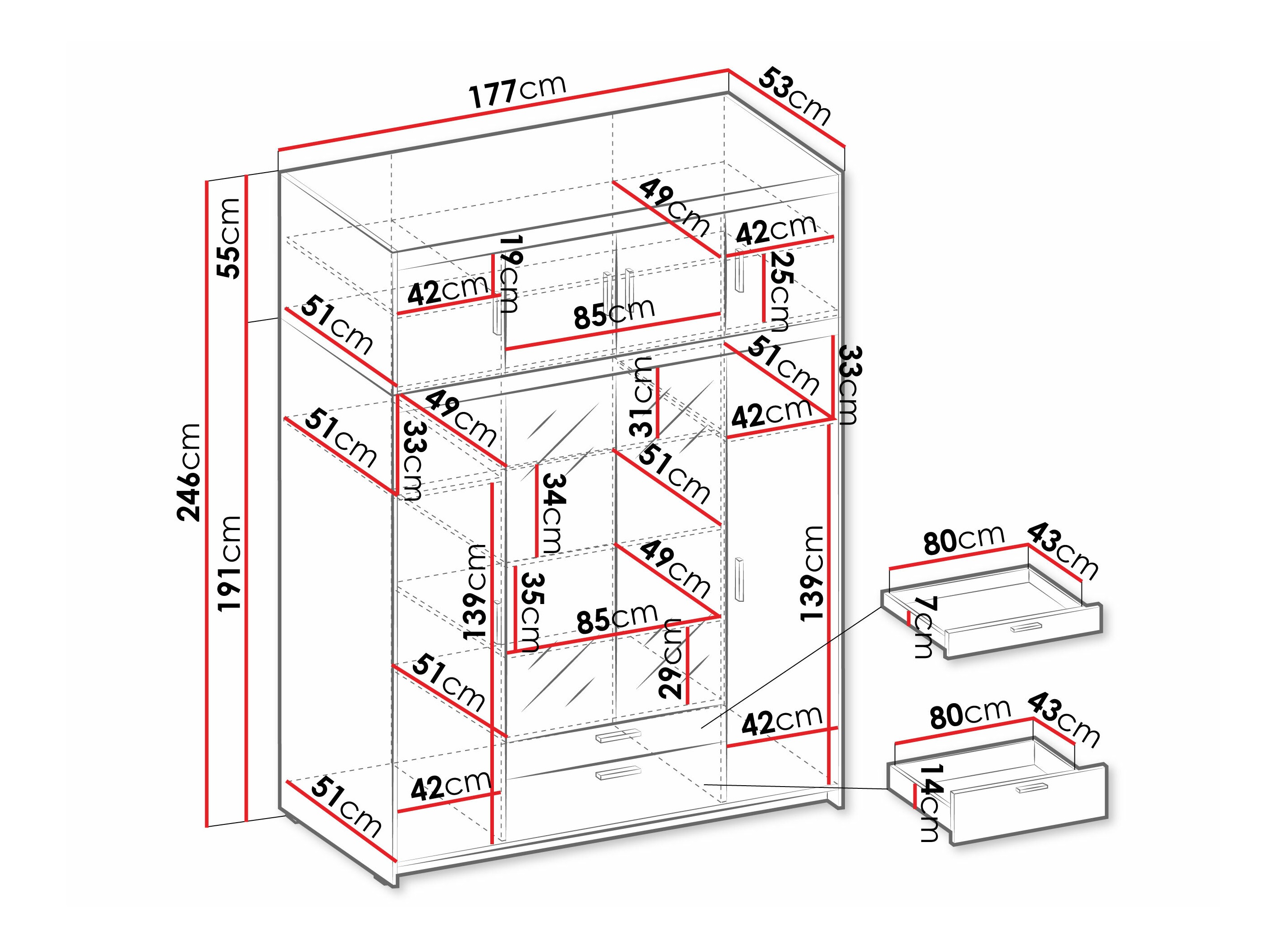 Wardrobe Novduni 109 (Lefkas oak)