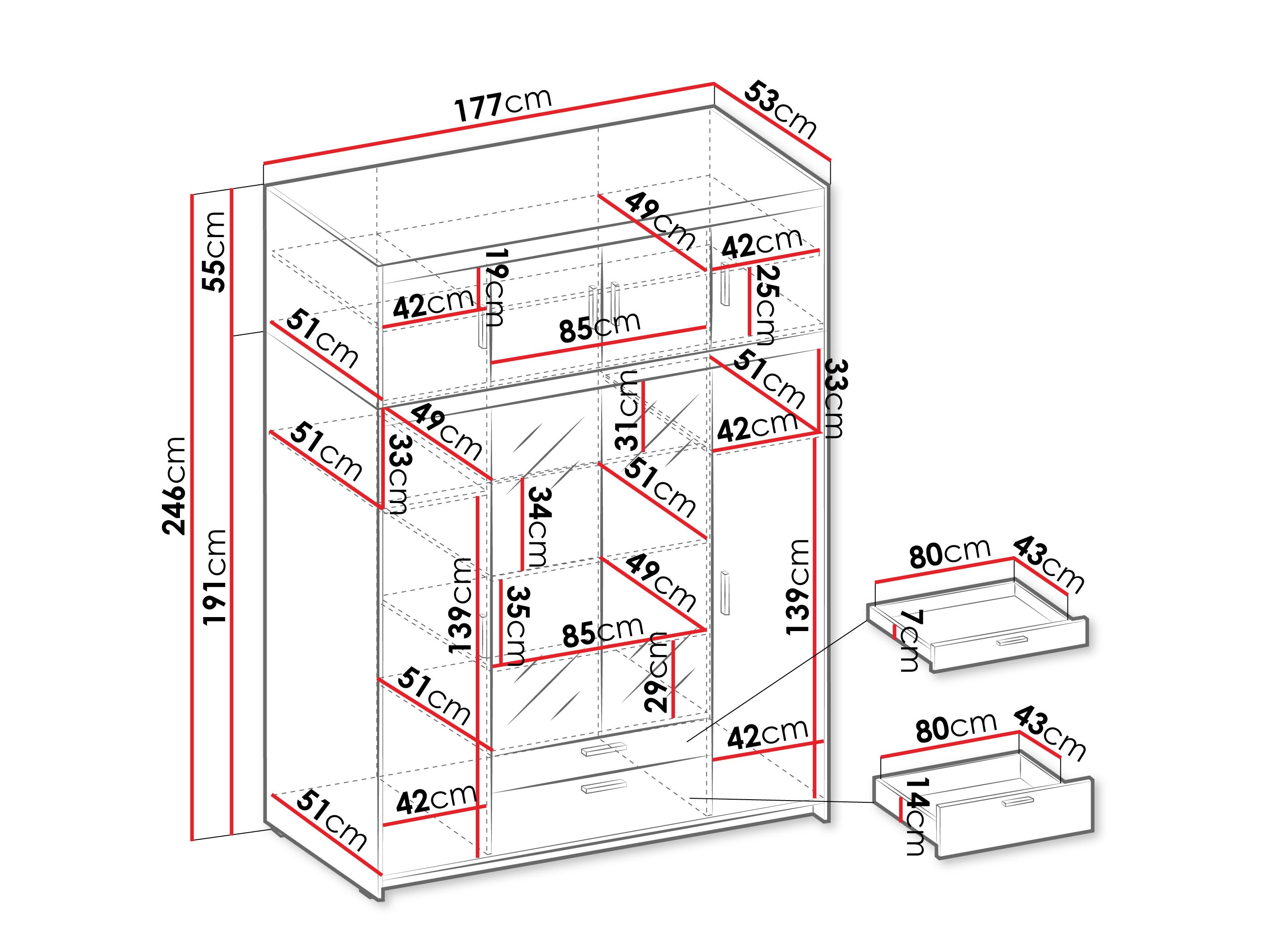 Wardrobe Novduni 109 (Oak)