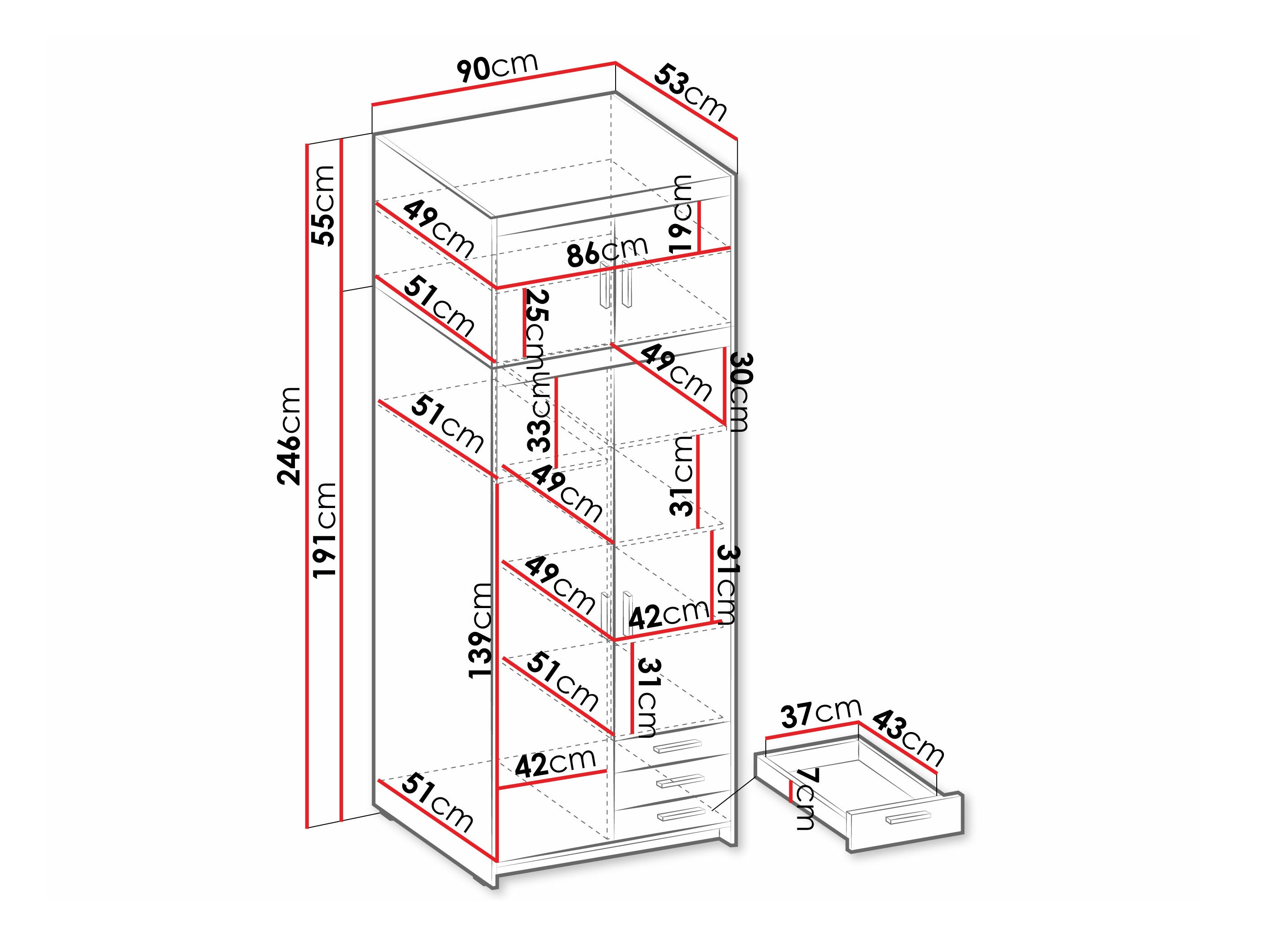 Wardrobe Novduni 113 (White)