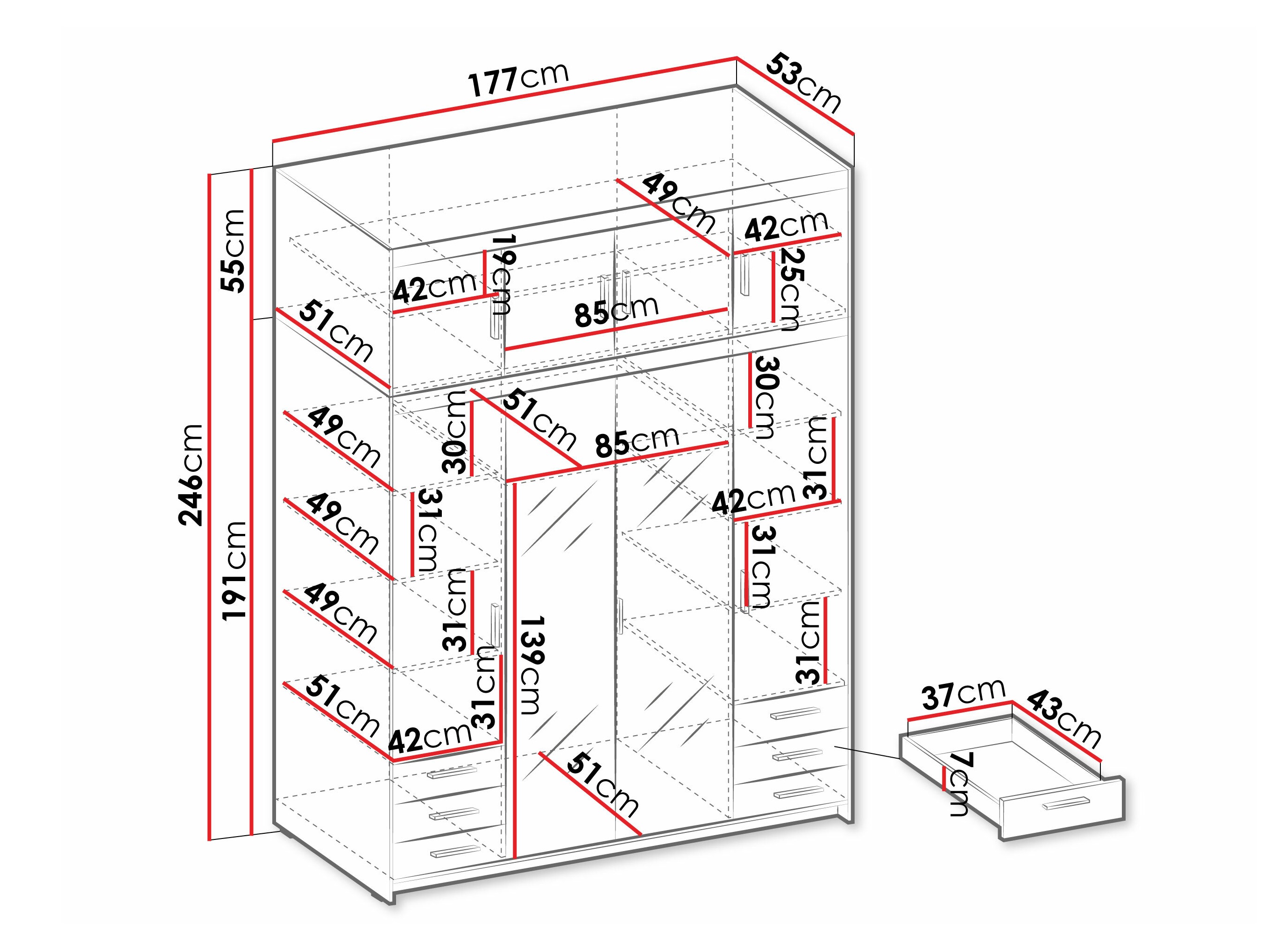 Wardrobe Novduni 120 (White)