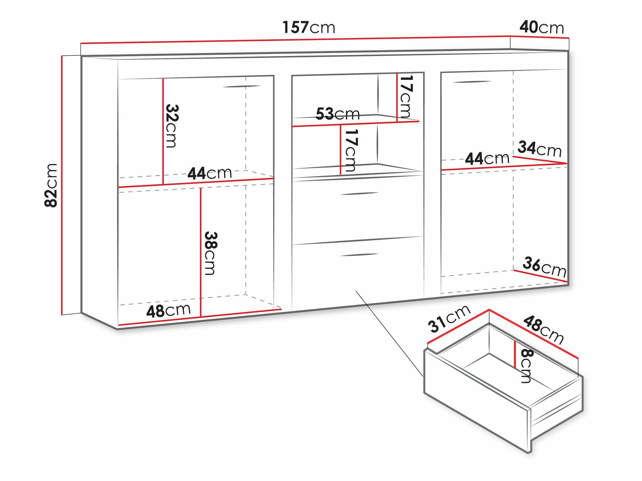 Chest of drawers Univio (Sonoma oak)