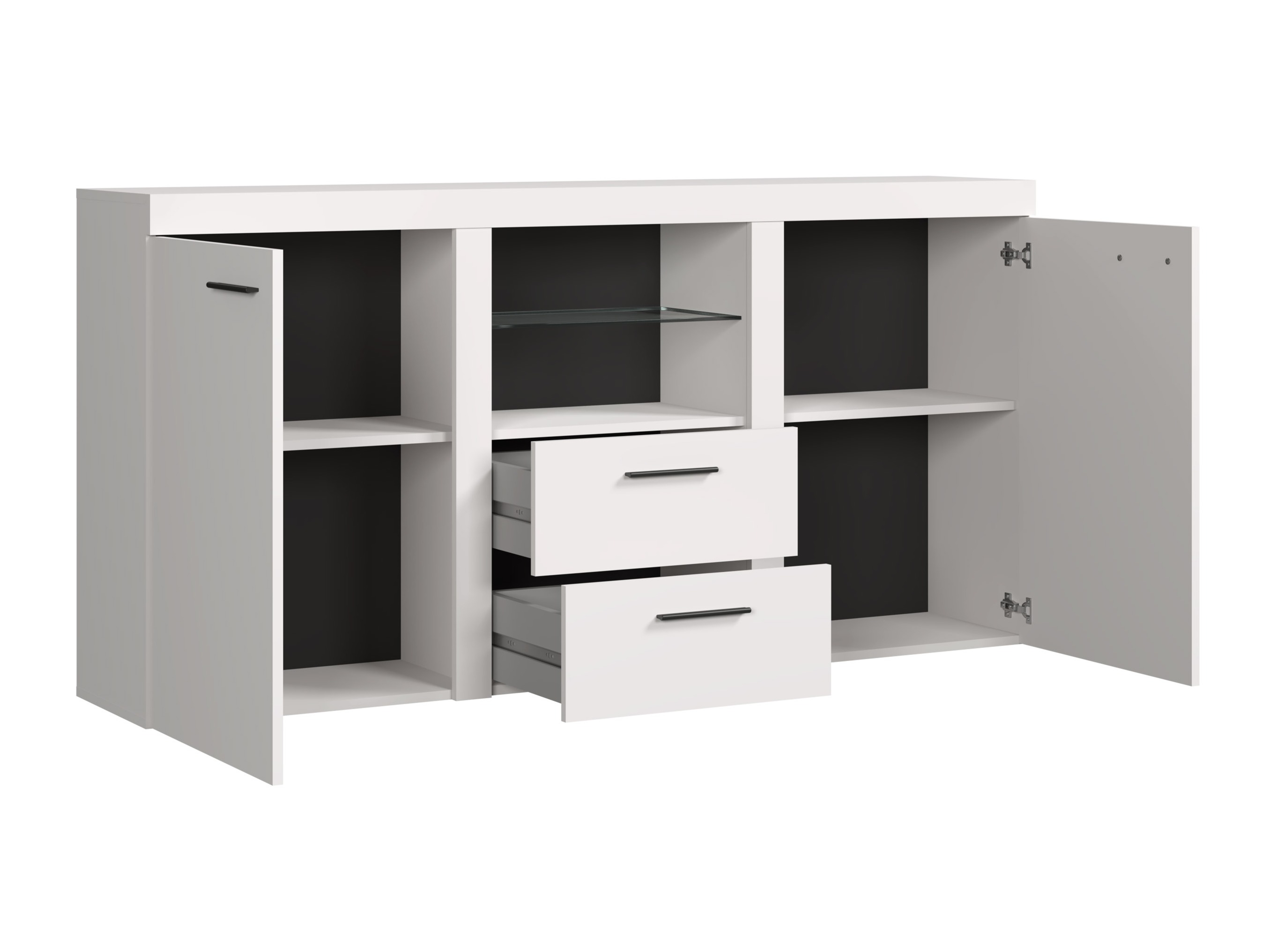 Chest of drawers Univio (White + Concrete)
