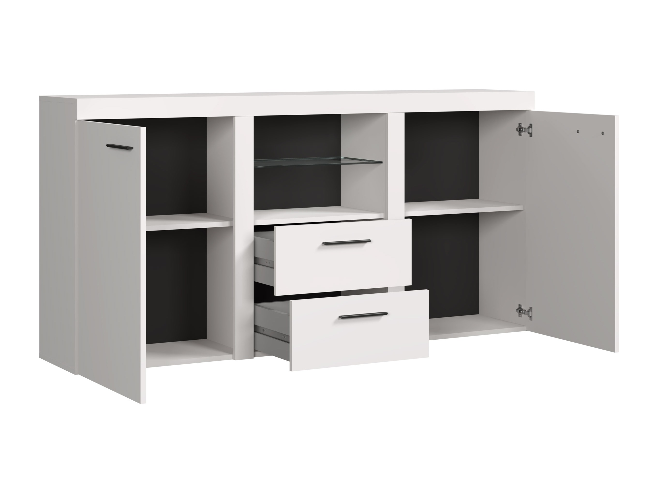 Chest of drawers Univio (White + Concrete)