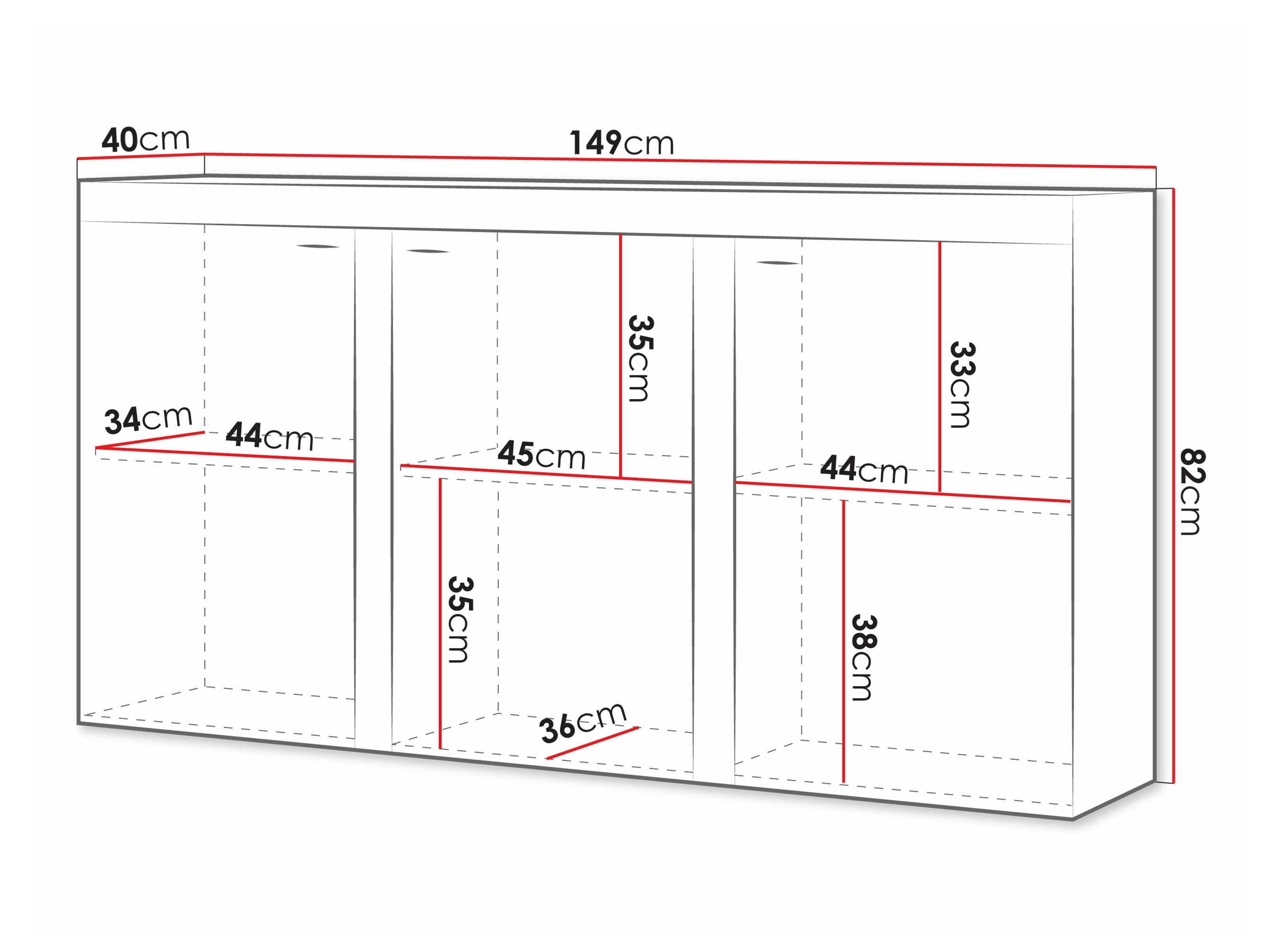 Sideboard Univio I (White + Concrete)