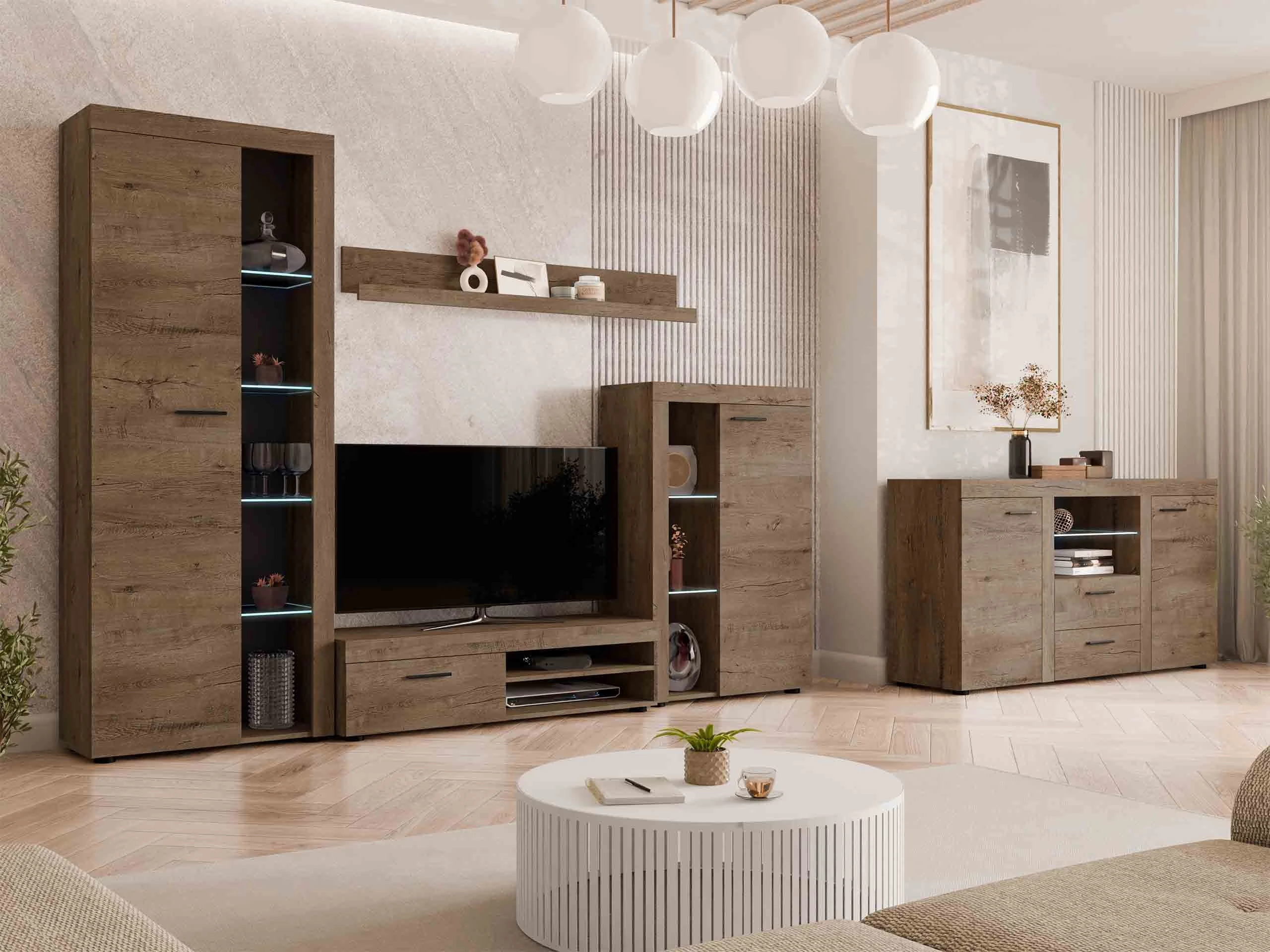 Living room set Univio (Lefkas oak)