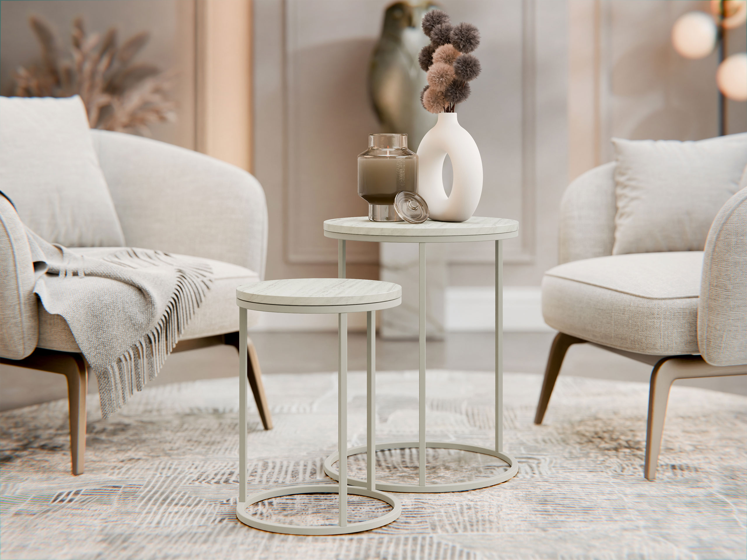 Nest of side tables Iter (Beige)