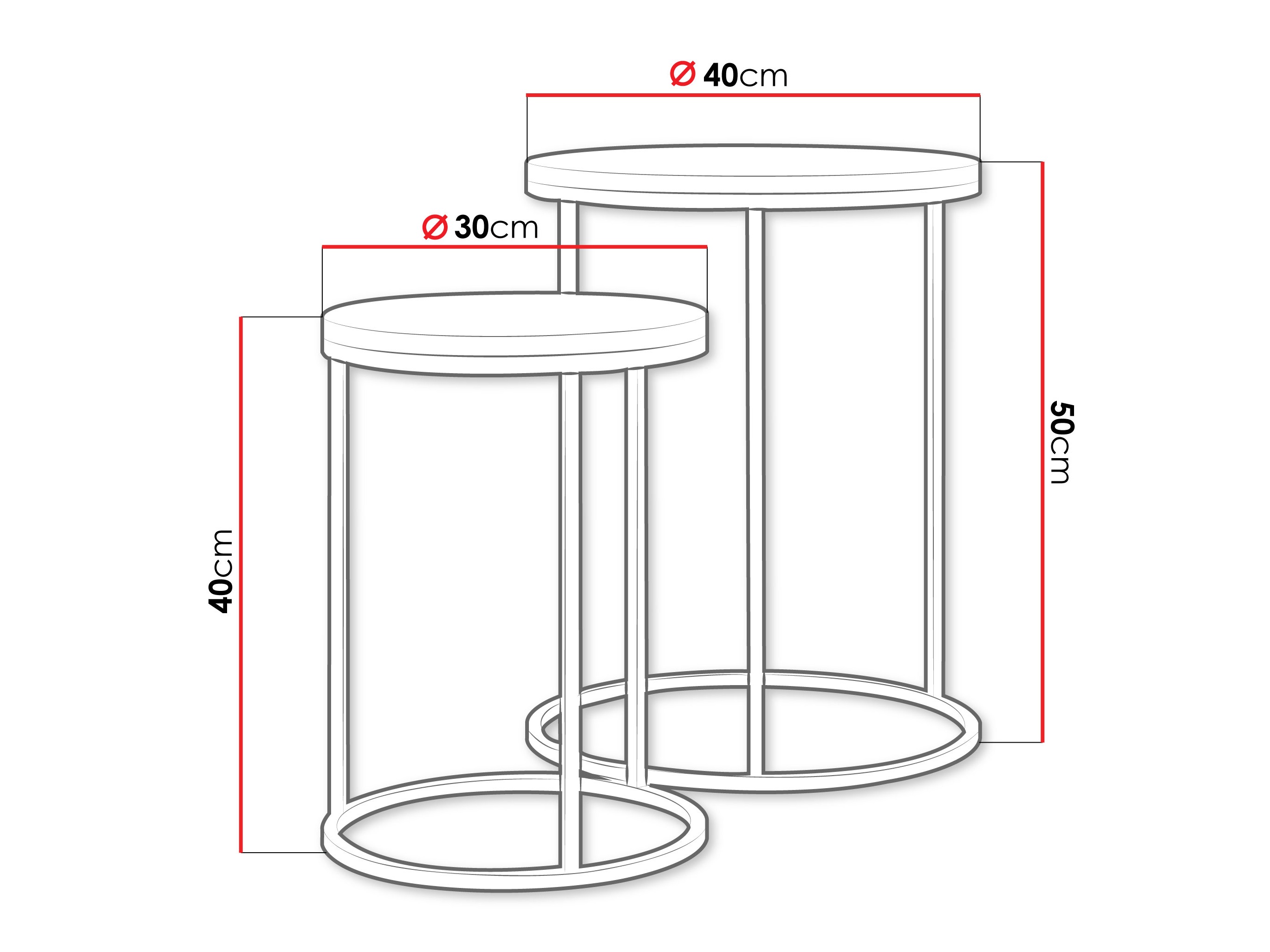 Nest of side tables Iter (Beige)