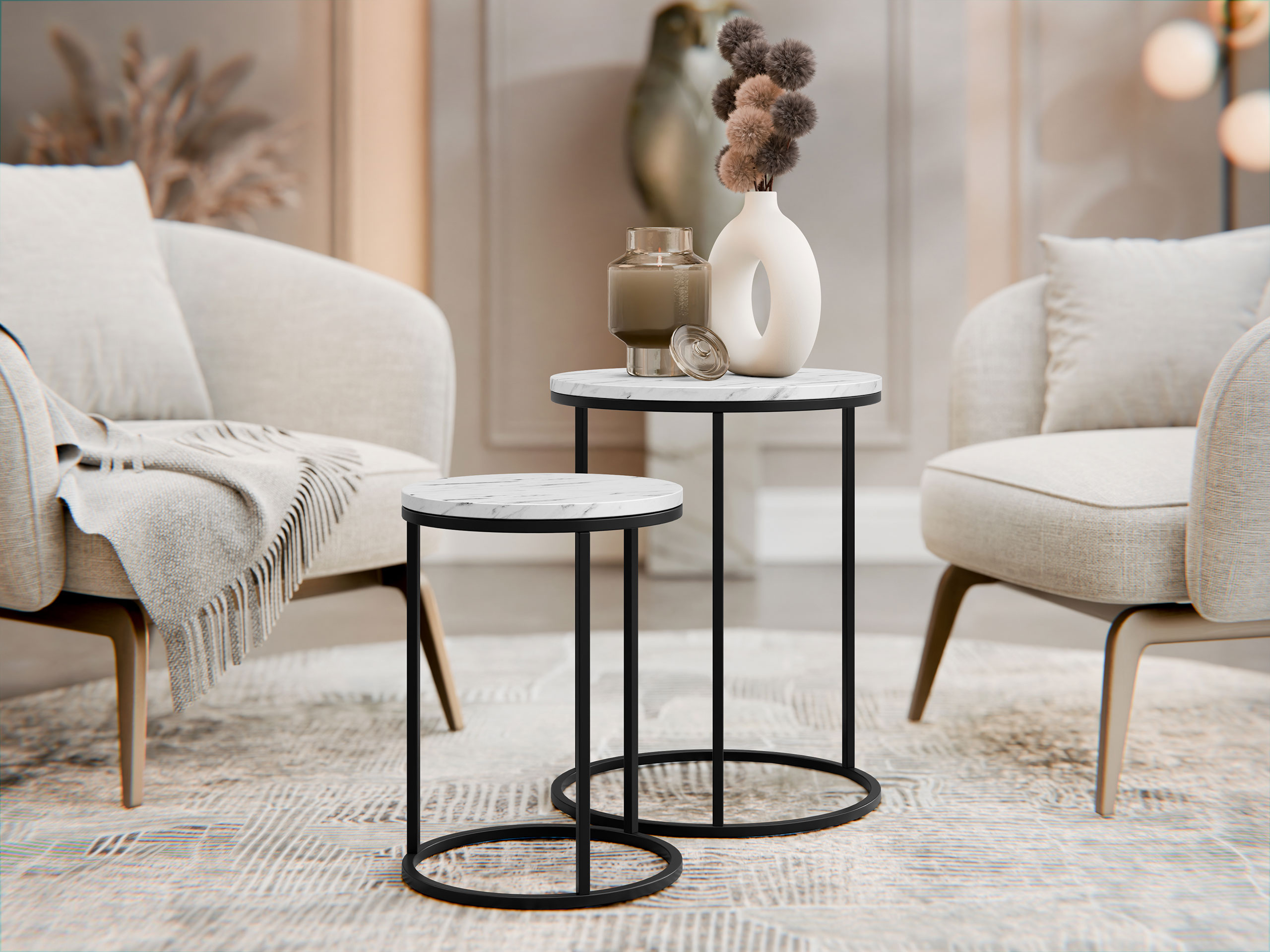 Nest of side tables Iter (White)