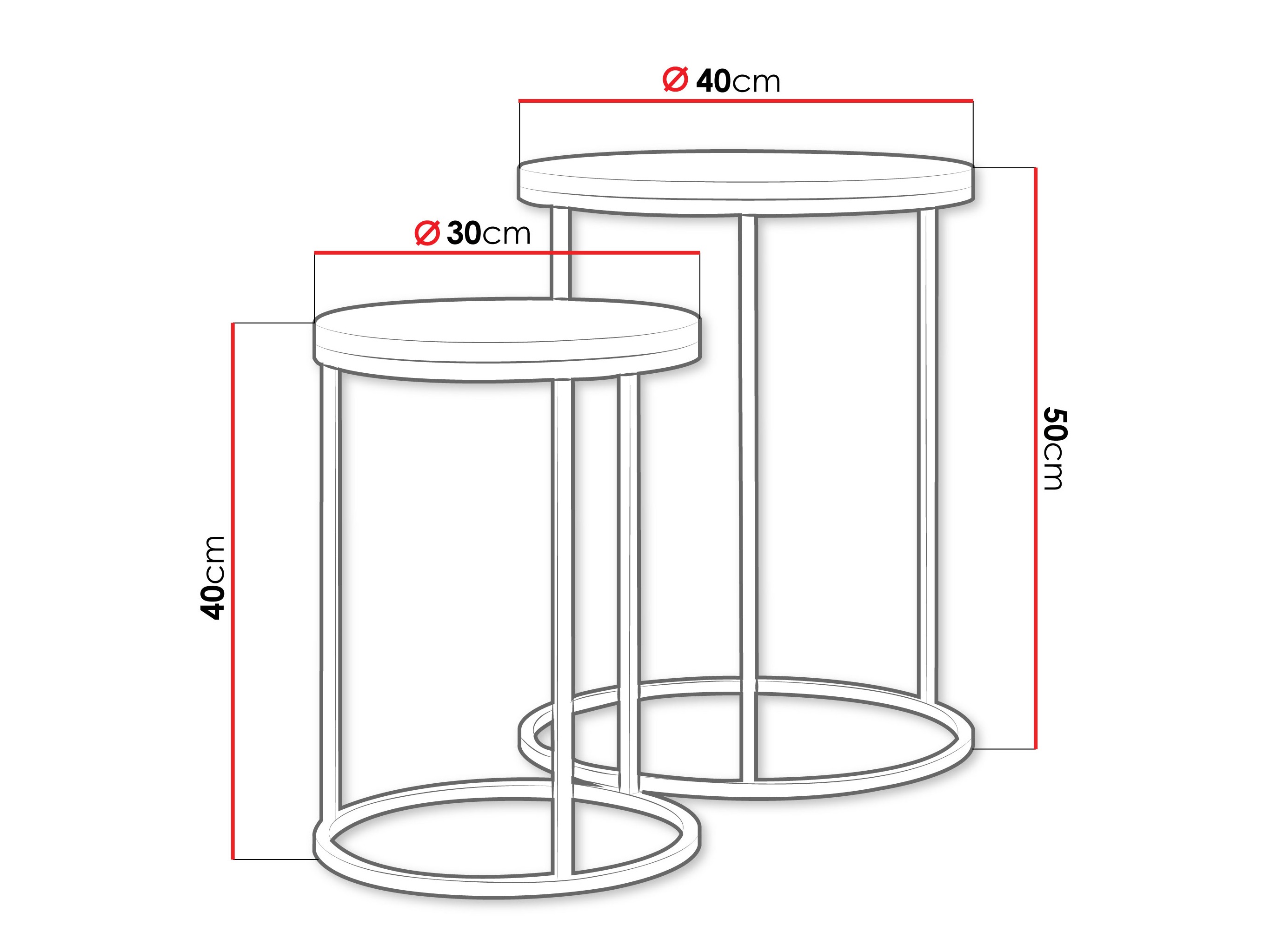 Nest of side tables Iter (White)