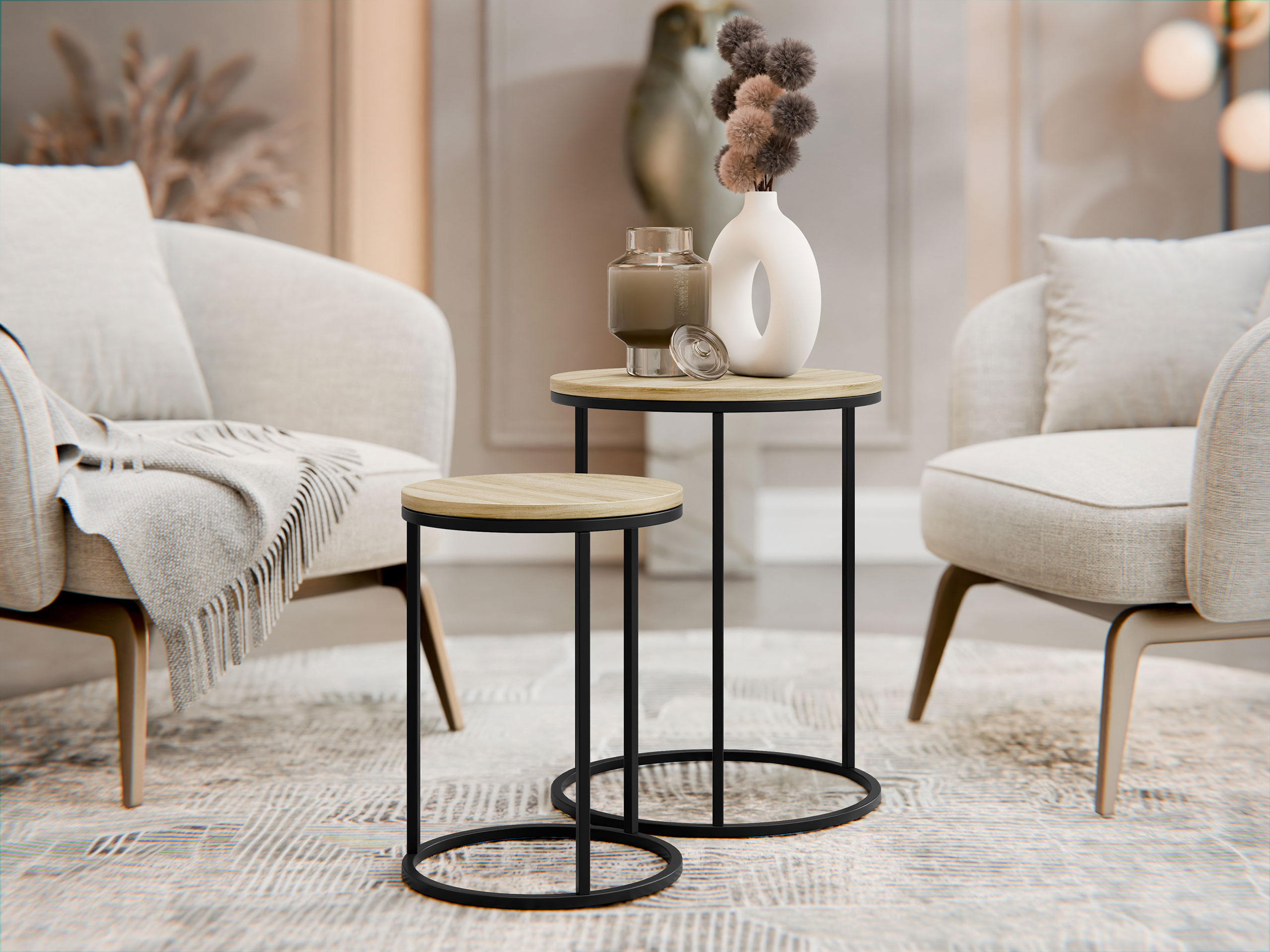 Nest of side tables Richardson 137 (Light wood)