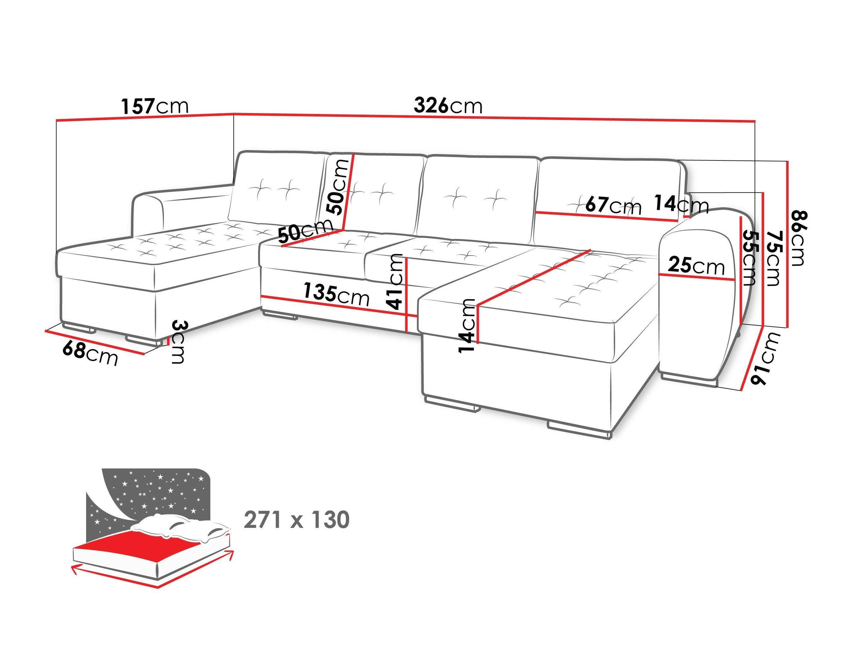 Corner sofa Arvada 117 (Monolith 04)