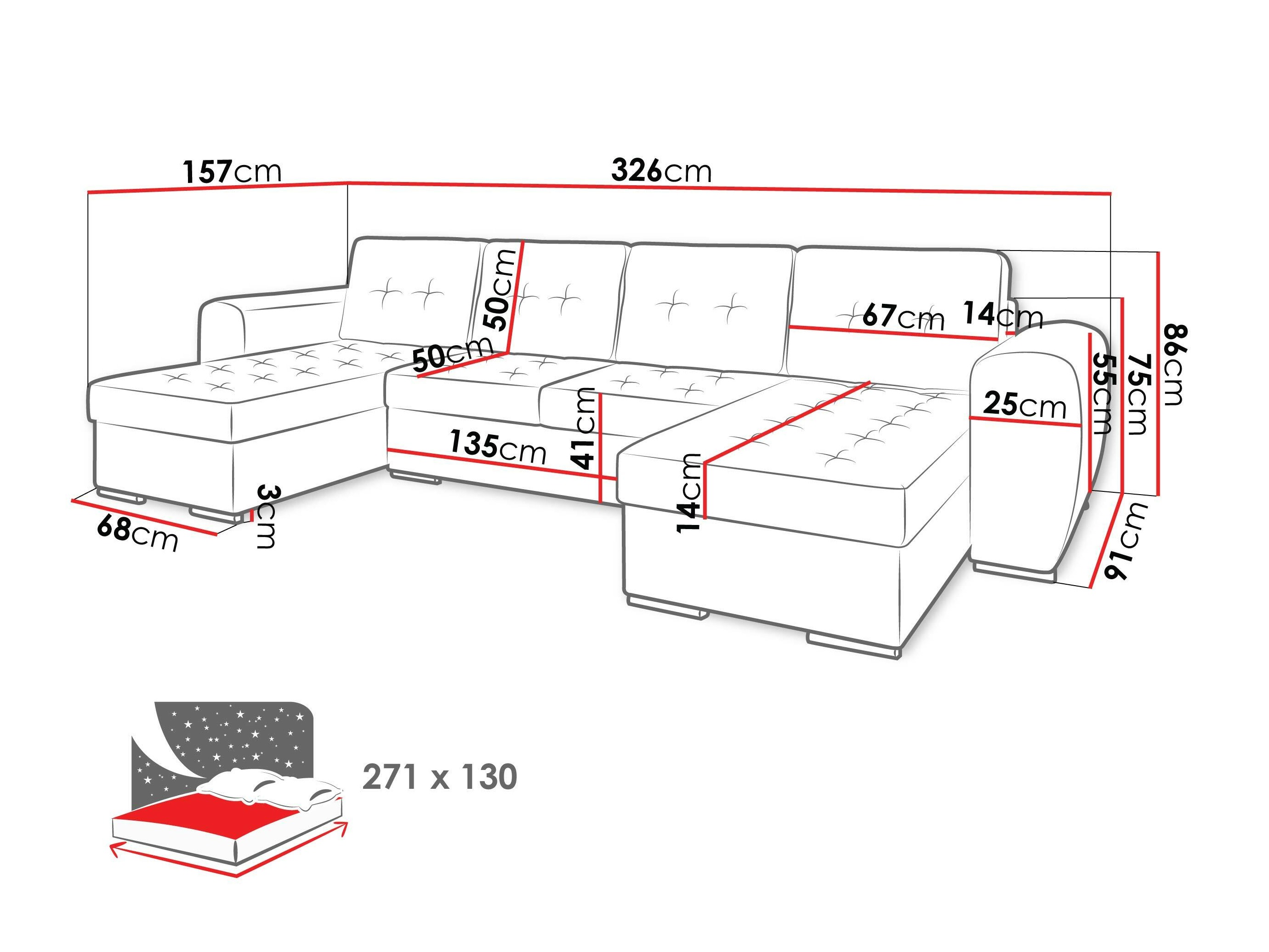 Corner sofa Arvada 117 (Monolith 29)