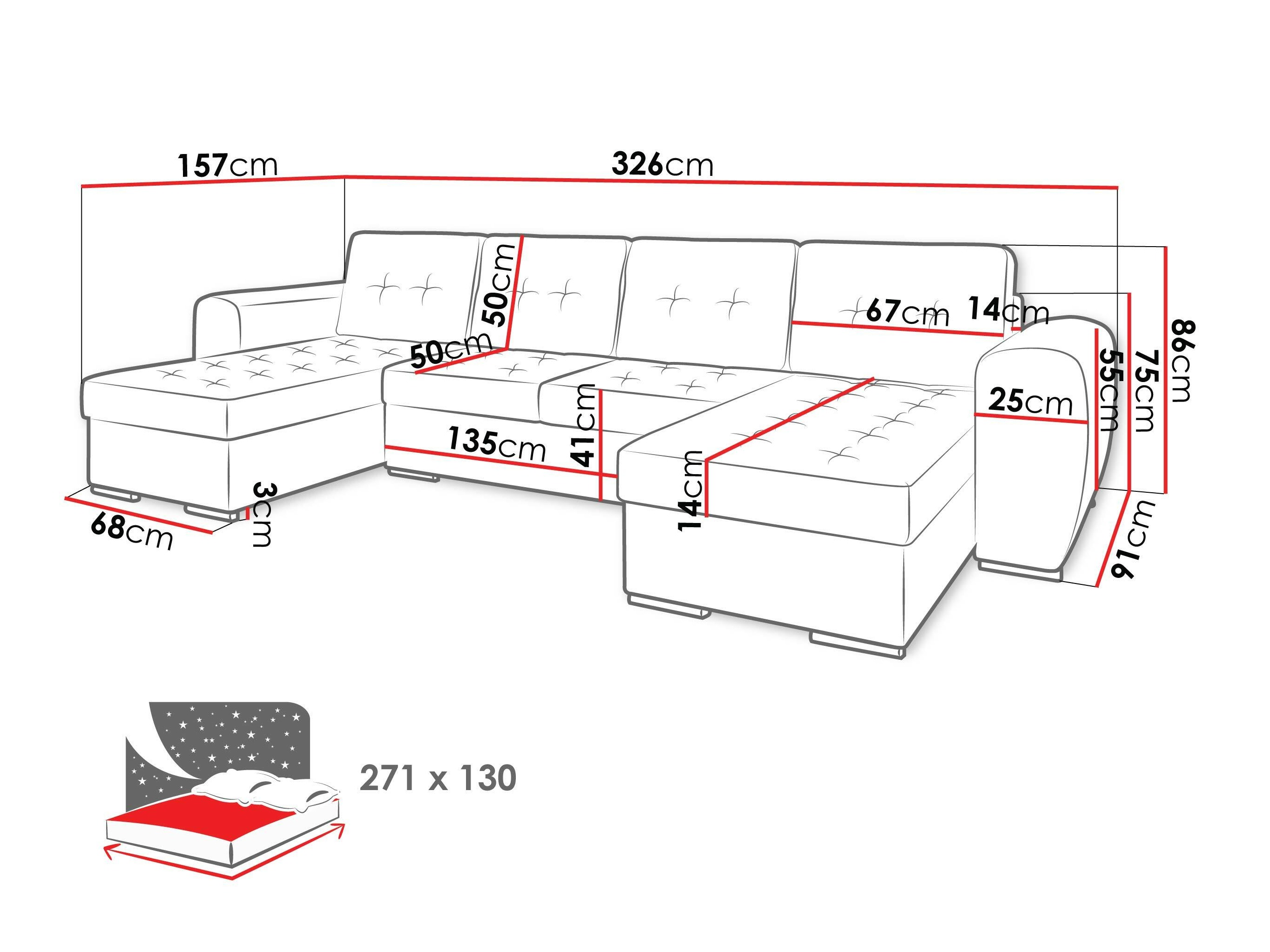 Corner sofa Arvada 117 (Monolith 37)