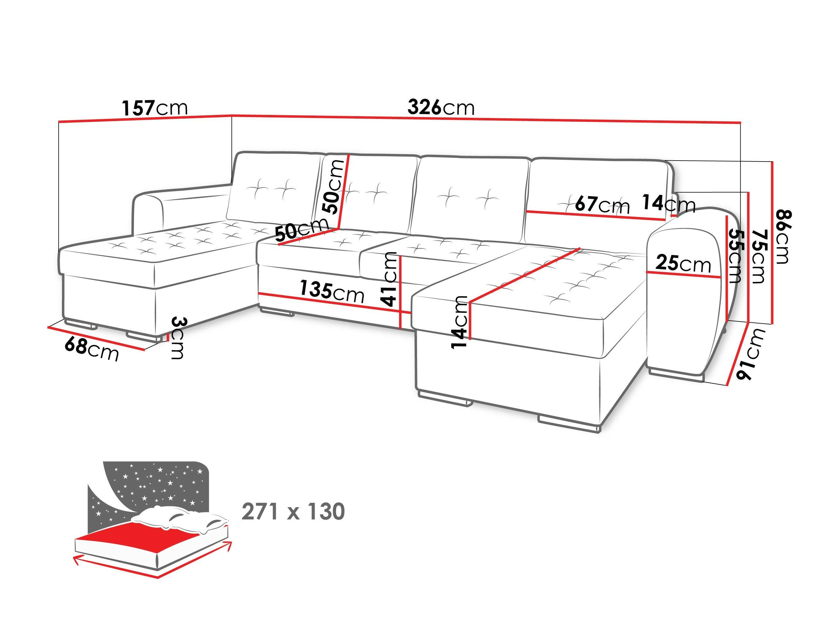 Corner sofa Arvada 117 (Monolith 48)