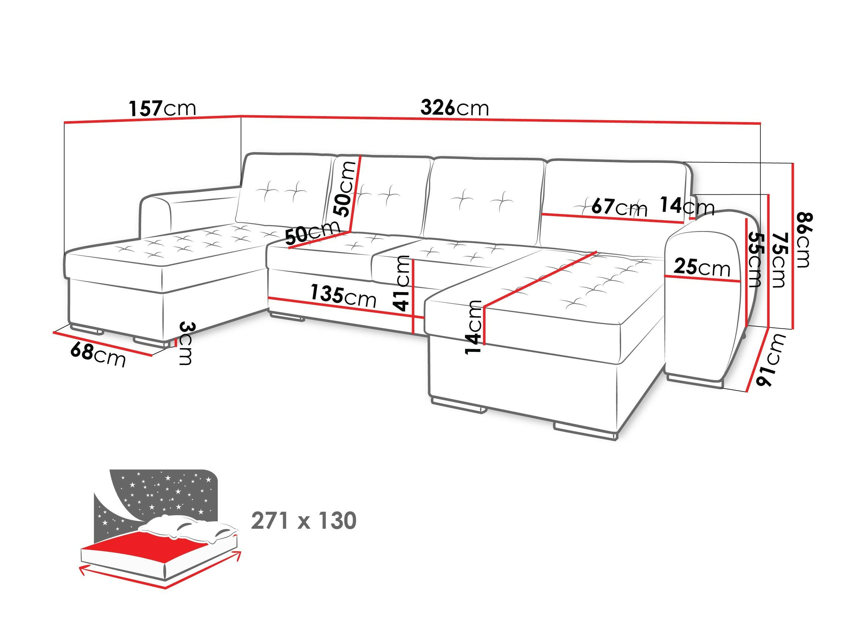 Corner sofa Arvada 117 (Monolith 97)