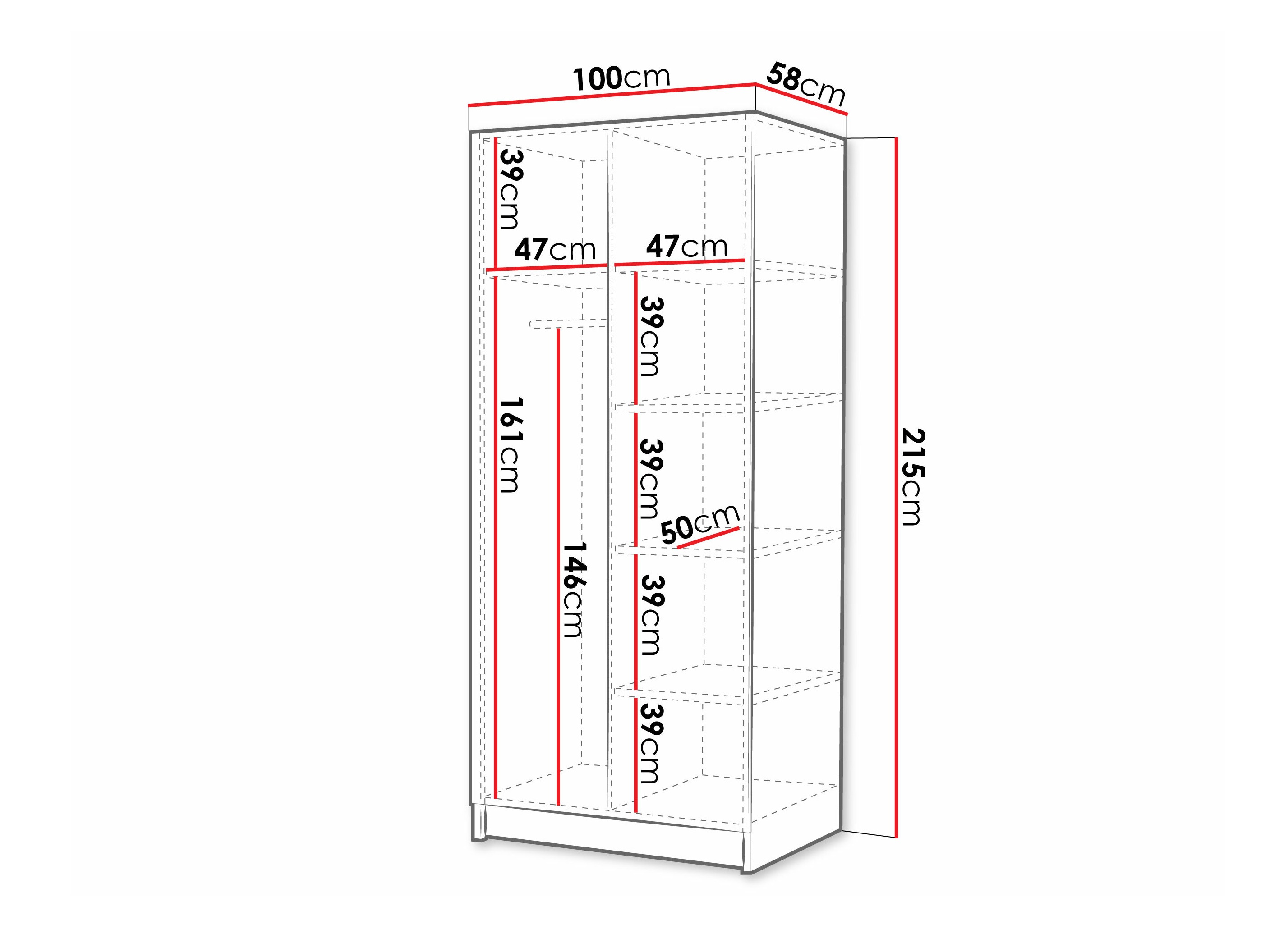 Wardrobe Closico Staton I (Cashmere + Golden)