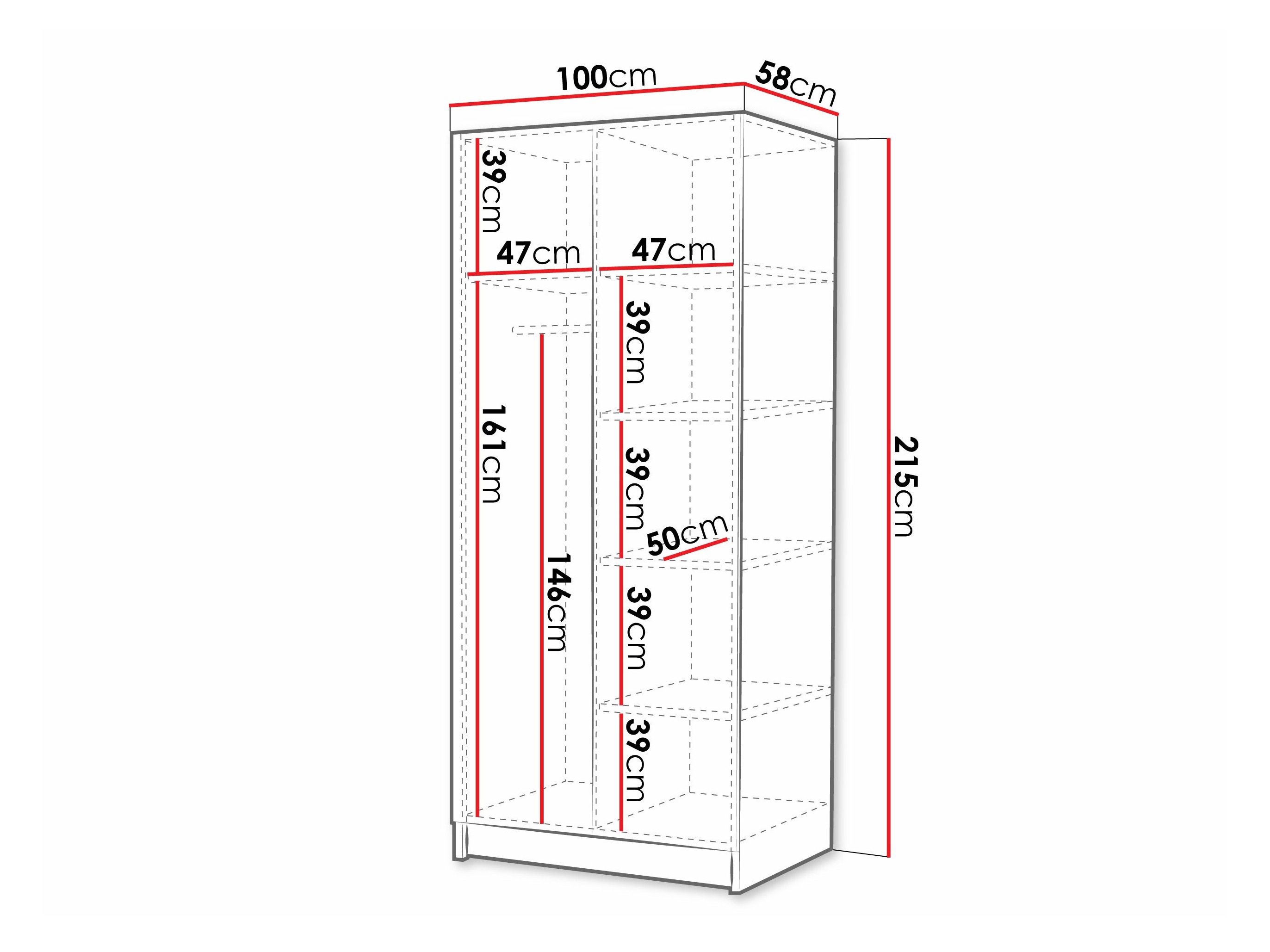 Wardrobe Closico Staton I (Cremona oak)