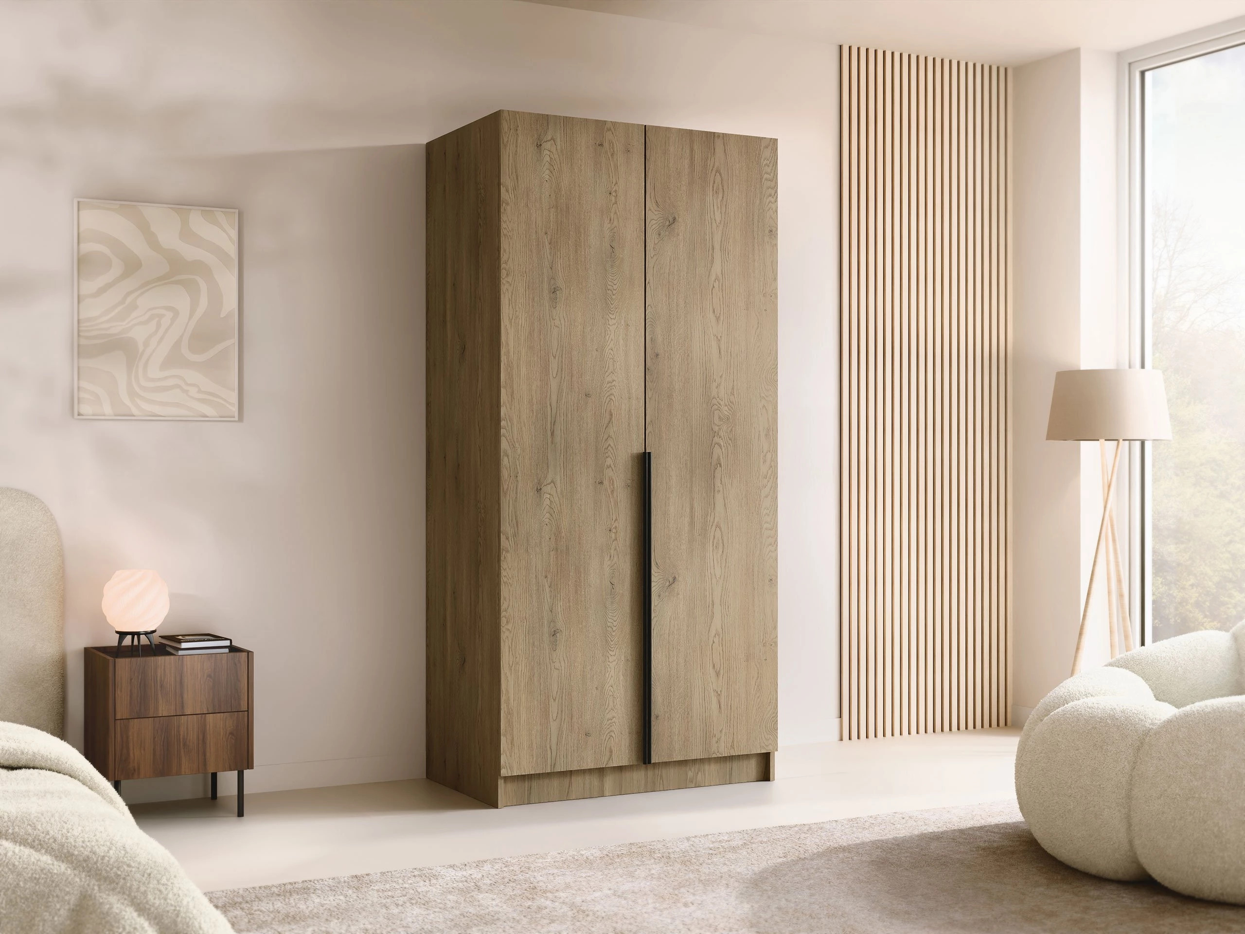 Wardrobe Closico Staton I (Lighwood + Black)