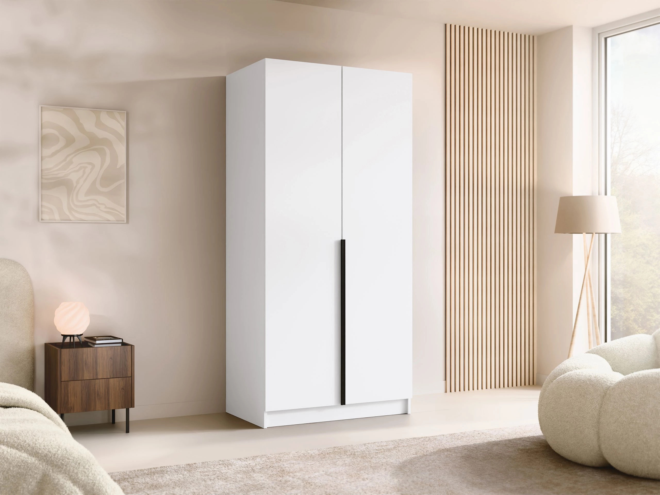 Wardrobe Closico Staton I (White + Black)