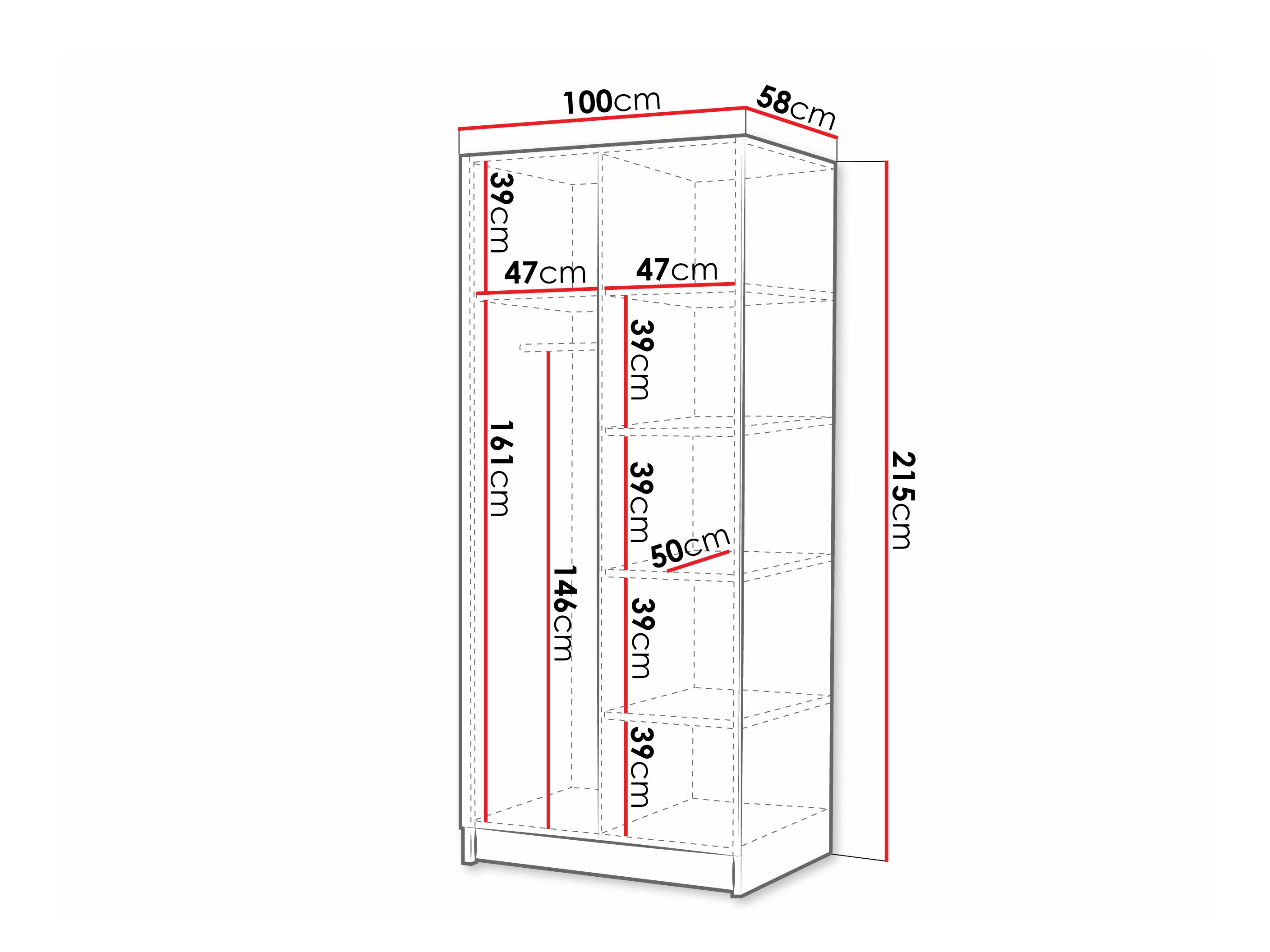 Wardrobe Closico Staton II (Cremona oak)