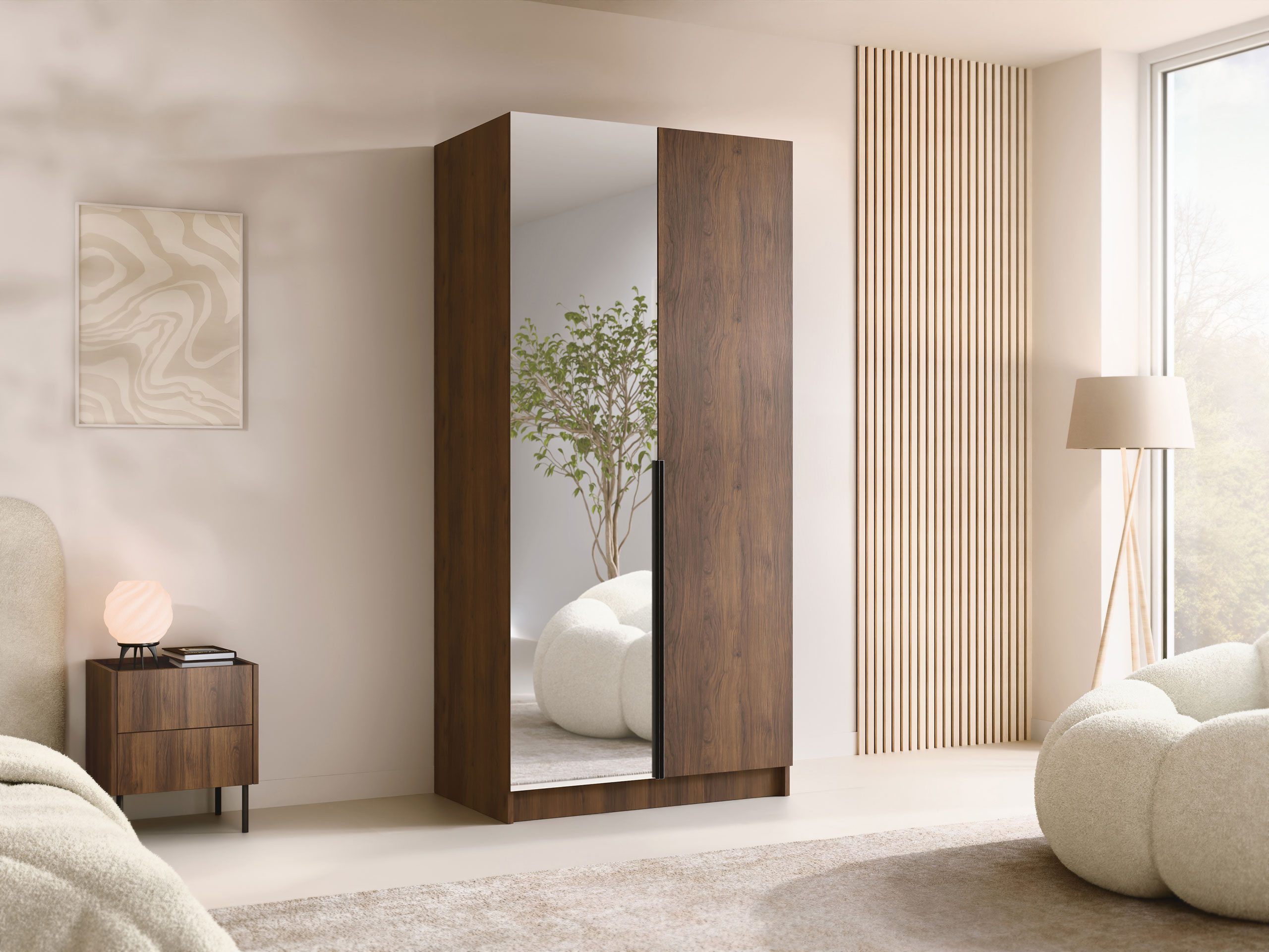 Wardrobe Closico Staton II (Walnut + Black)