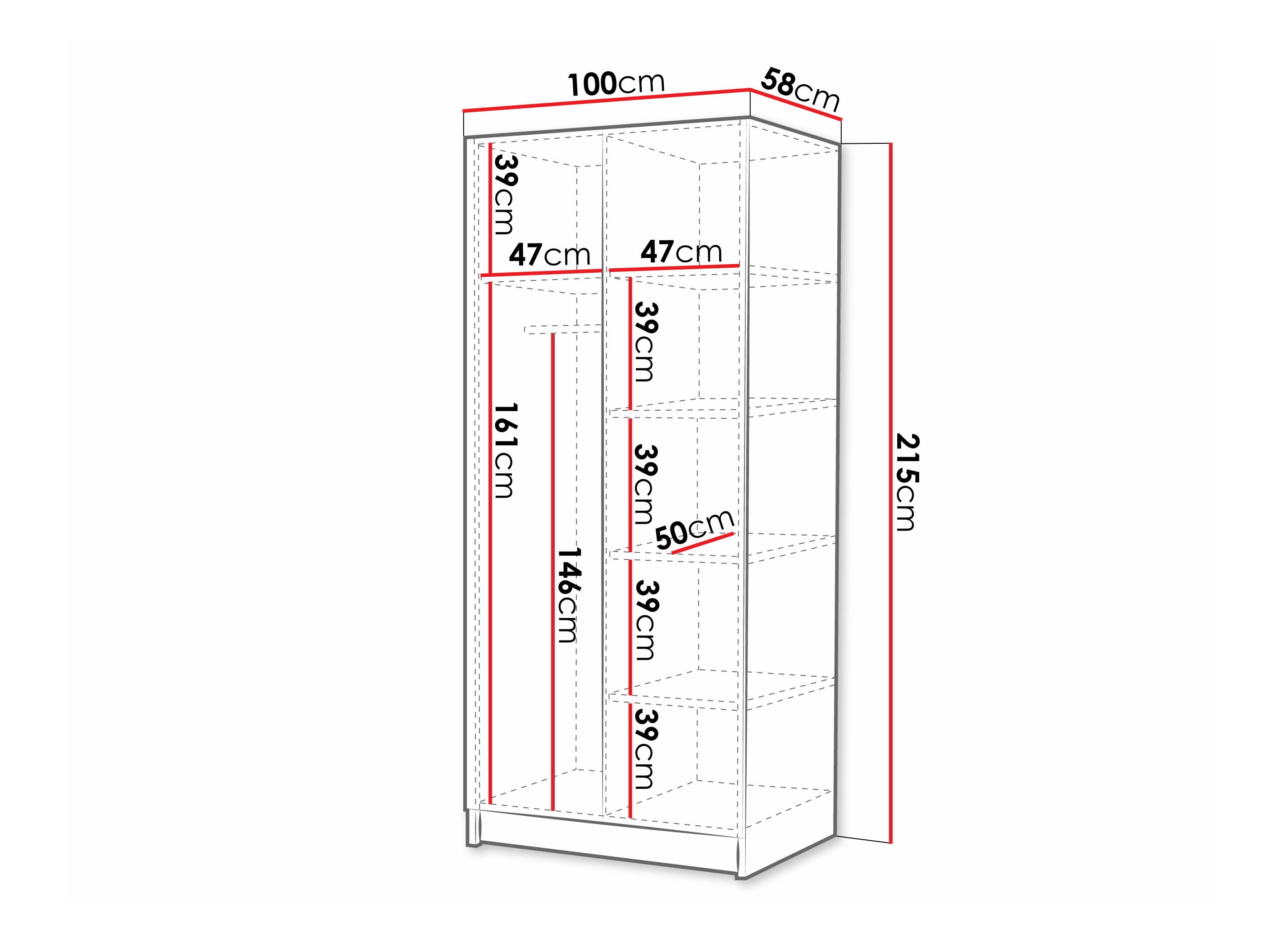 Wardrobe Closico Staton II (White)
