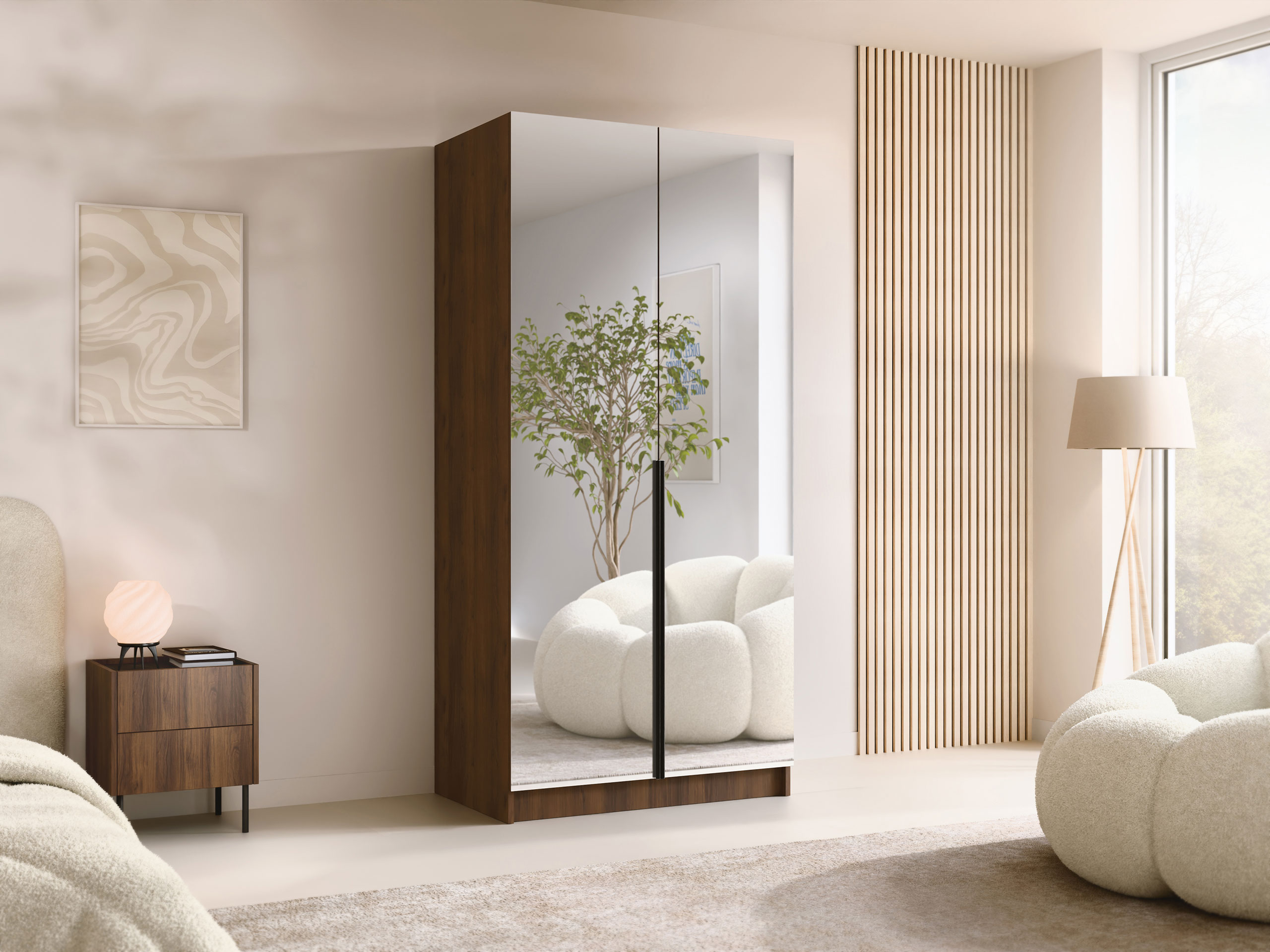 Wardrobe Closico Staton III (Walnut + Black)