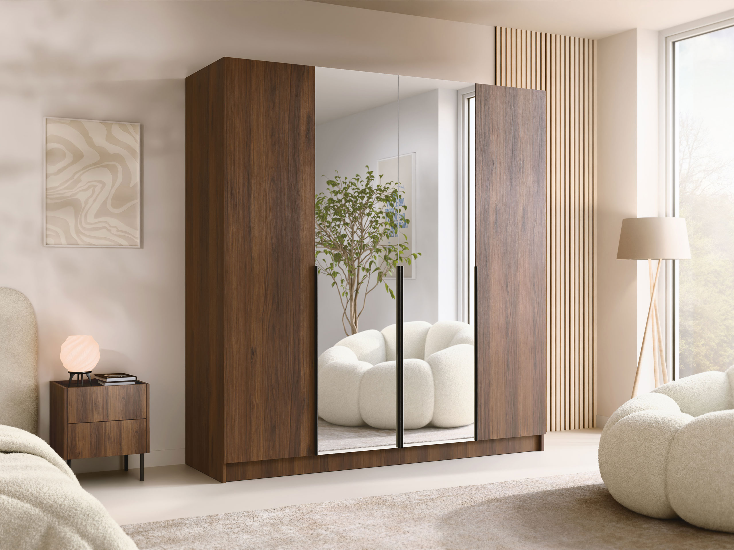 Wardrobe Closico 191 (Walnut + Black)