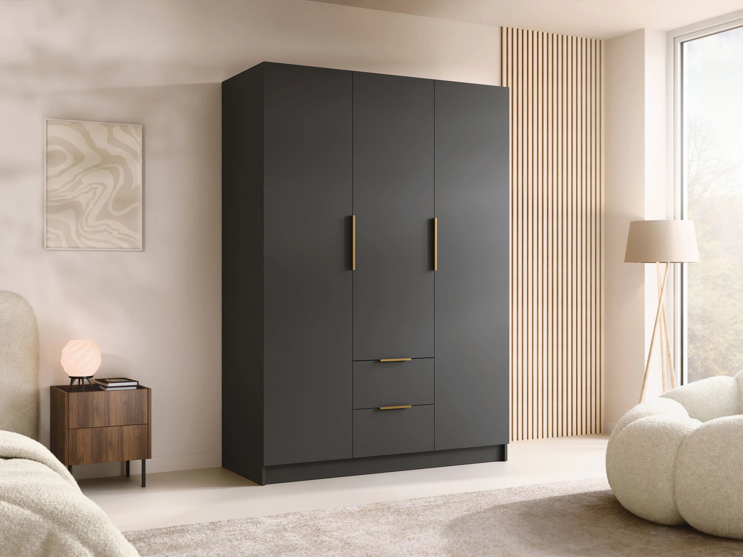 Wardrobe Closico Calvron I (Black)