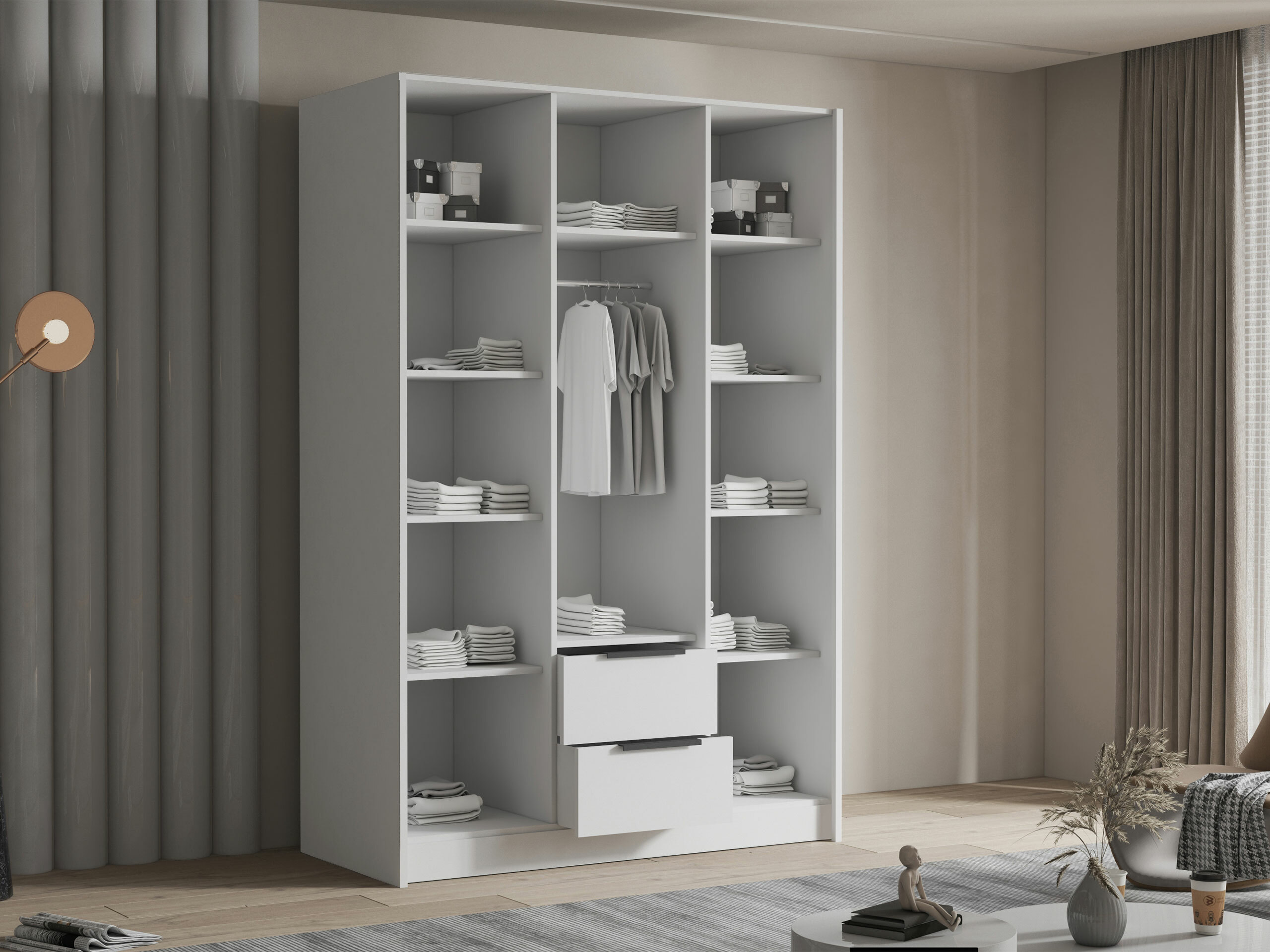 Wardrobe Closico Calvron I (Walnut)