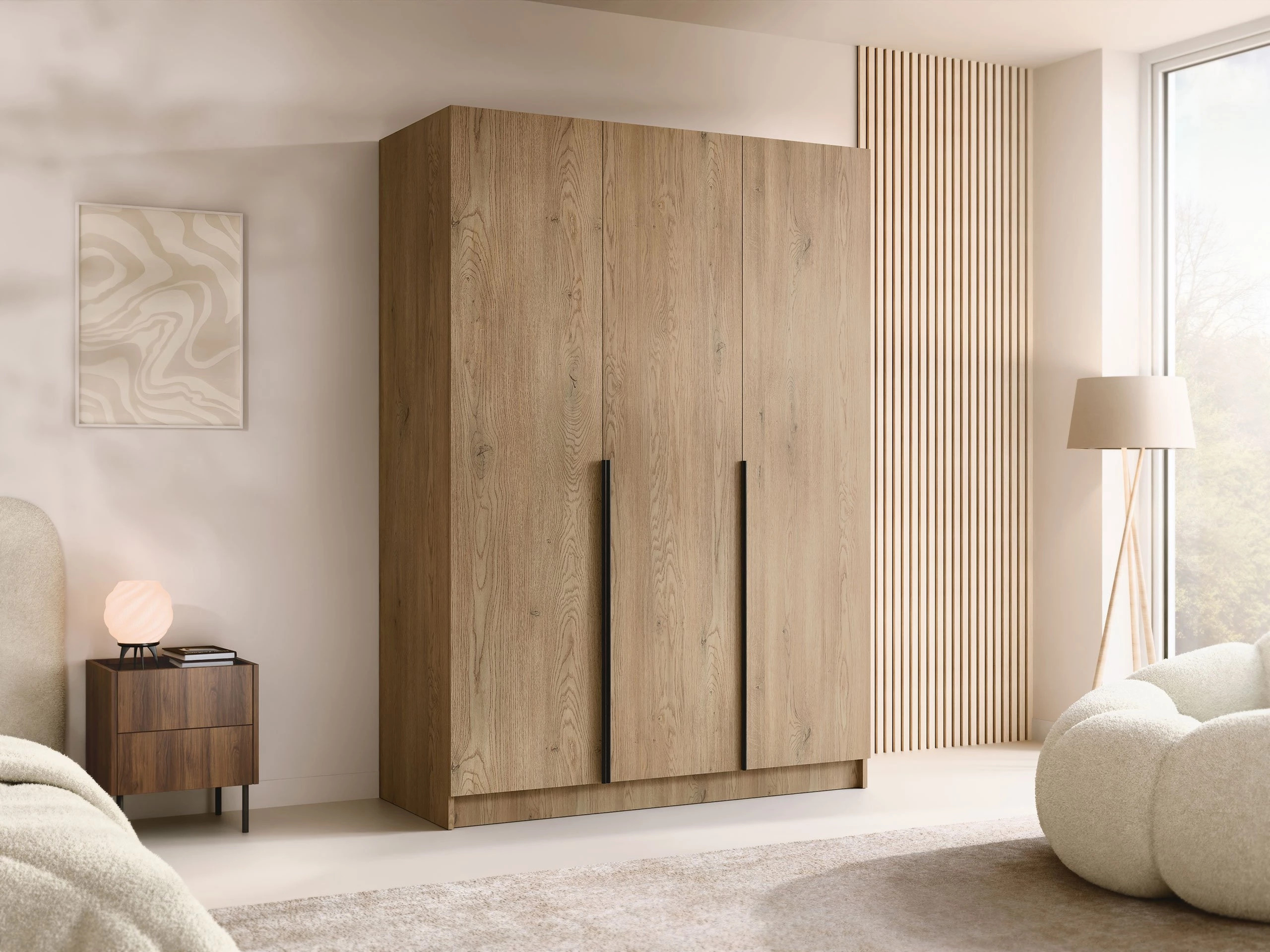 Wardrobe Closico Decoron I (Light wood + Black)