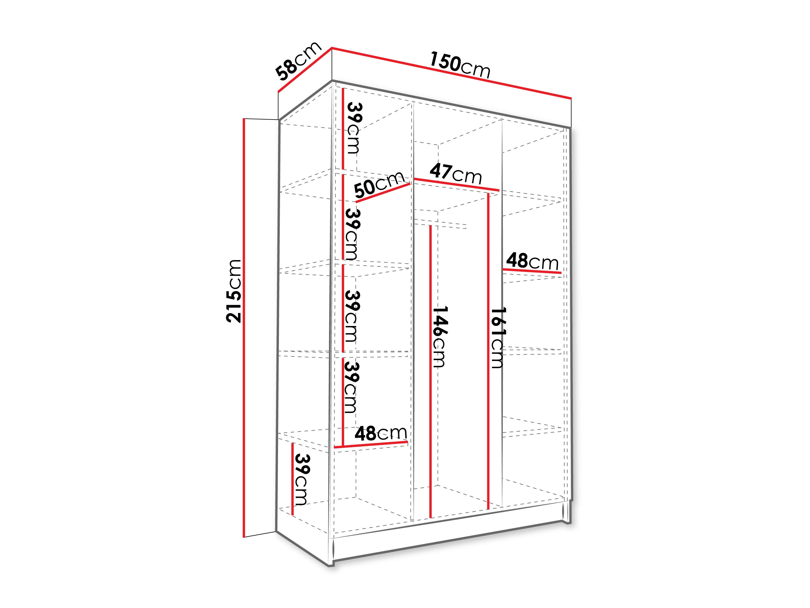 Wardrobe Closico Decoron I (Walnut)