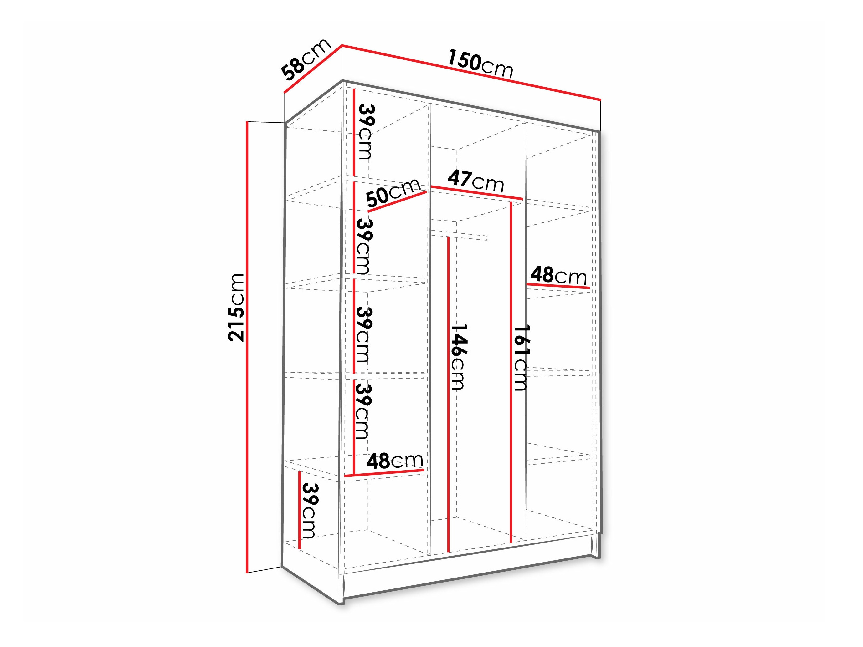 Wardrobe Closico Decoron I (White + Black)
