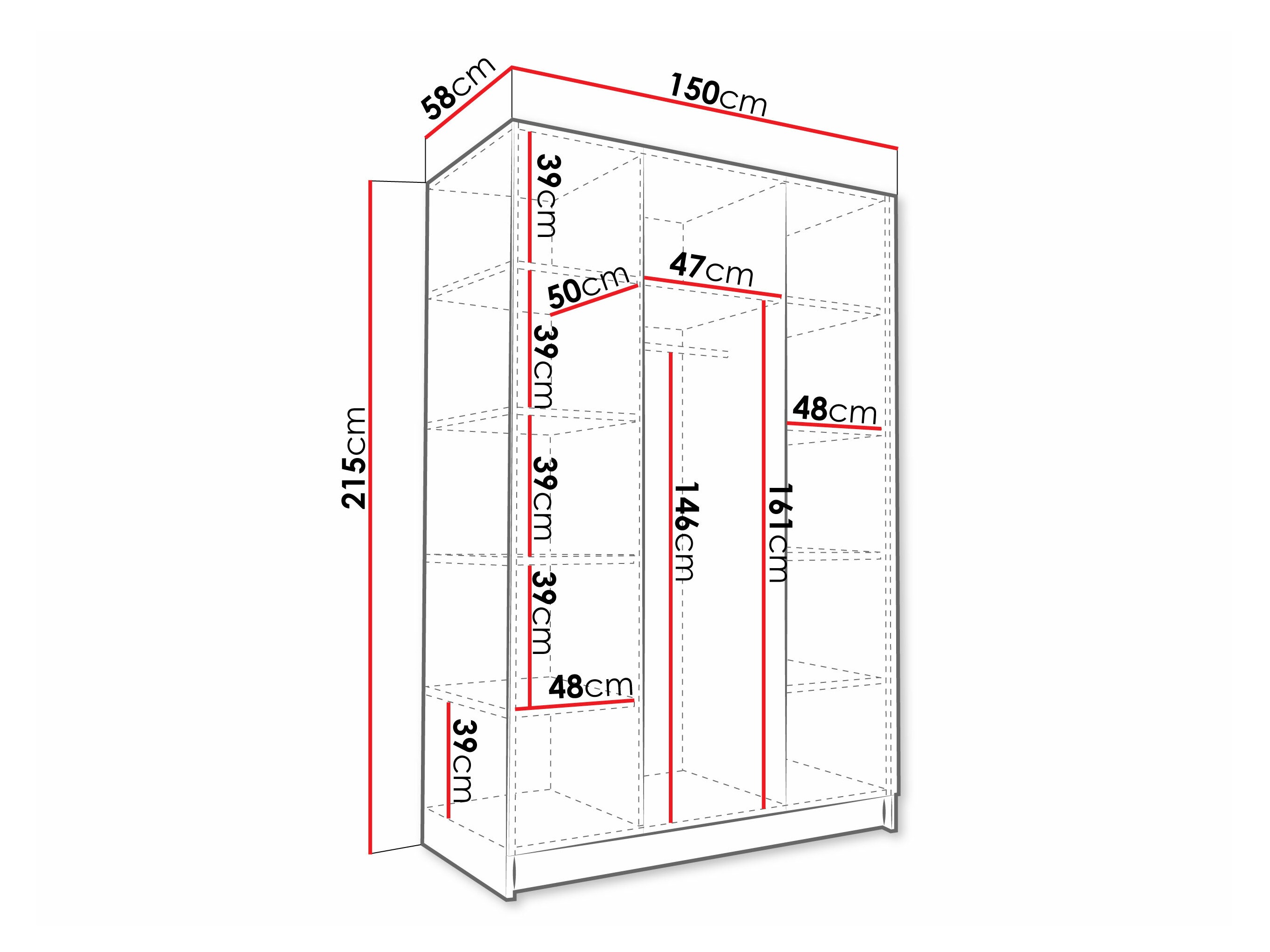 Wardrobe Closico Decoron I (White)
