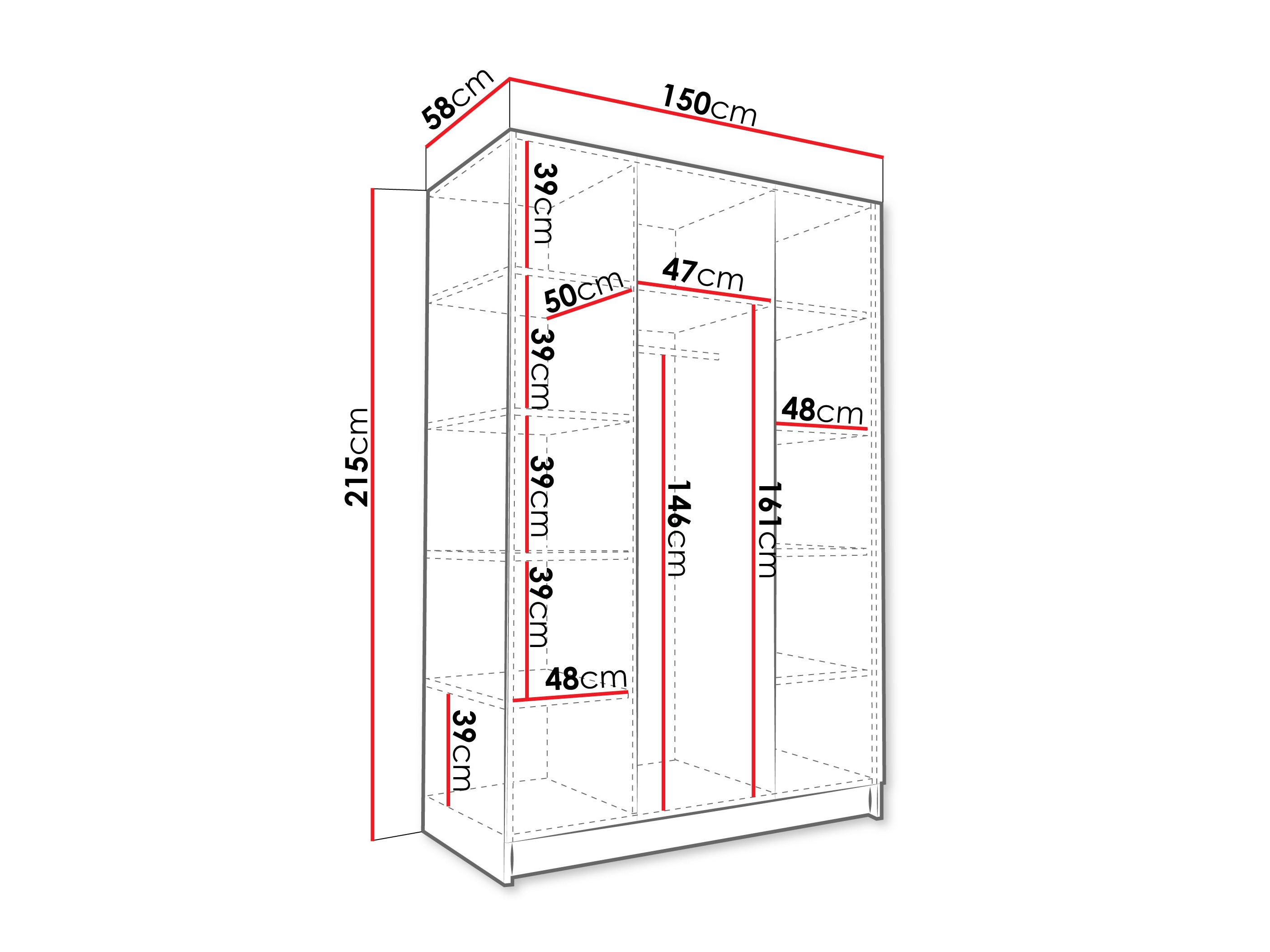 Wardrobe Closico Decoron II (Walnut)