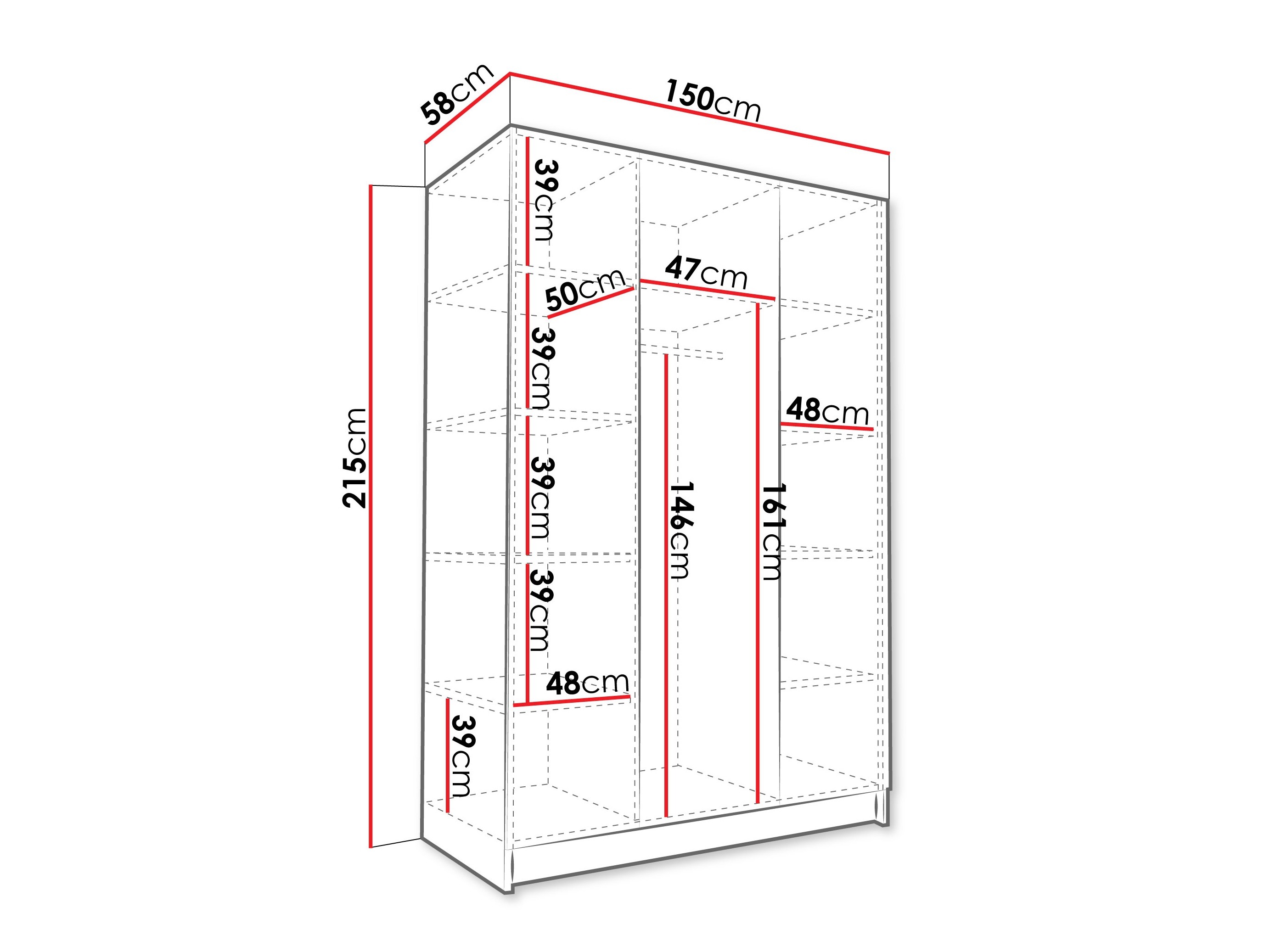 Wardrobe Closico Decoron II (Walnut)