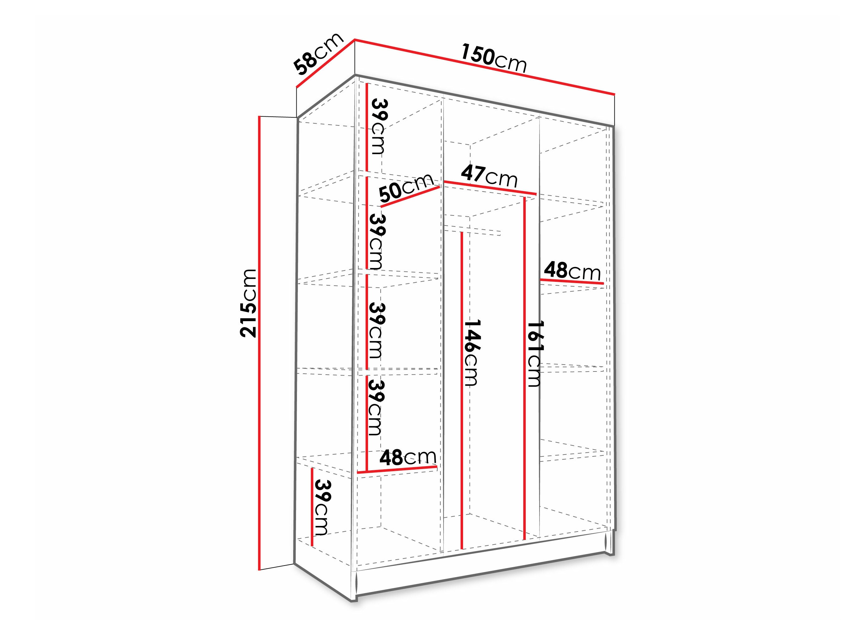 Wardrobe Closico Decoron II (White)