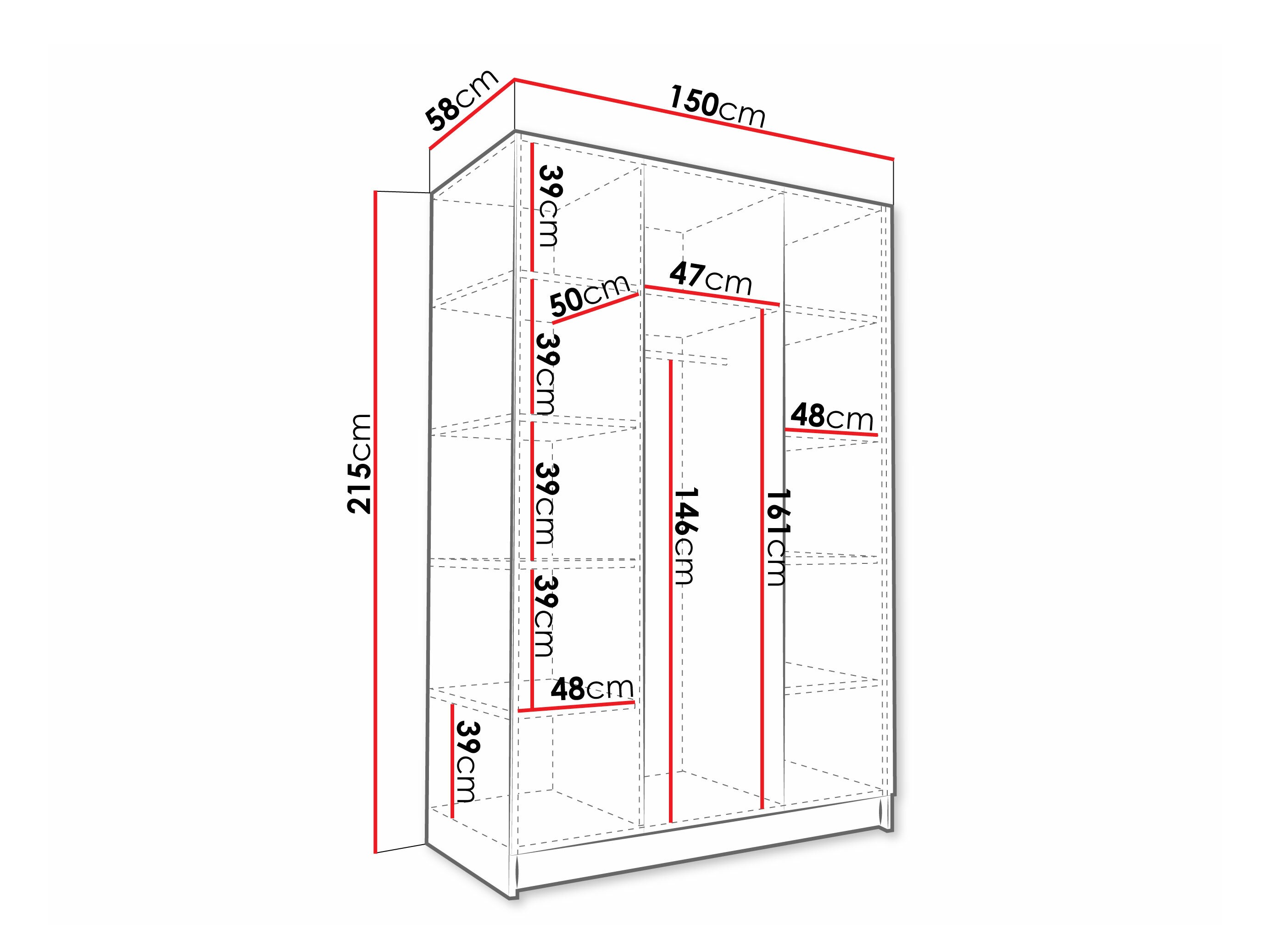 Wardrobe Closico Decoron II (White)