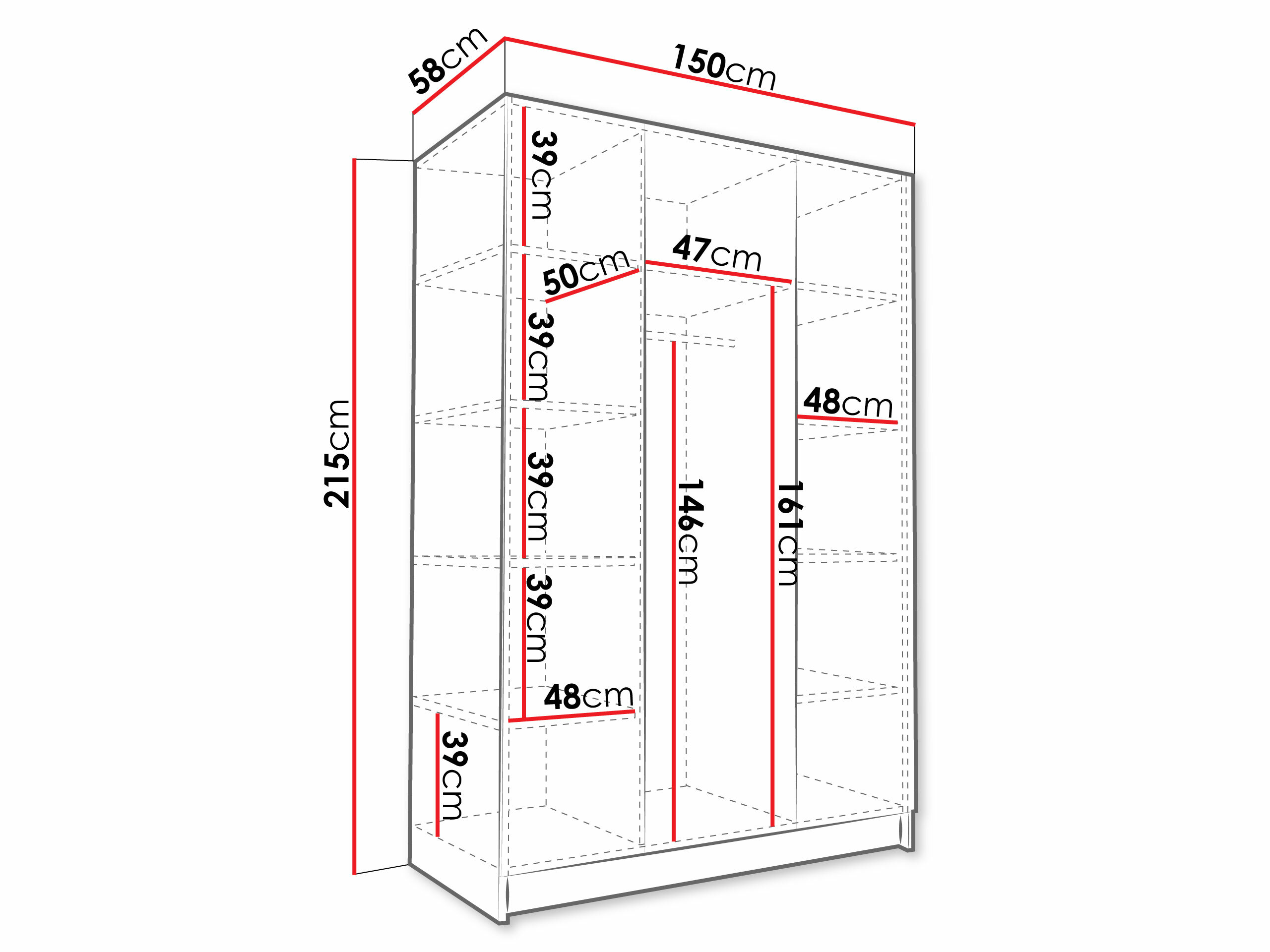 Wardrobe Closico Decoron III (Cremona oak)