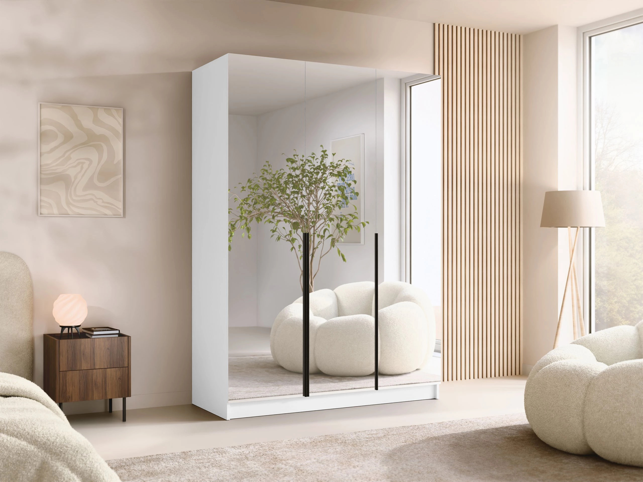 Wardrobe Closico Decoron III (White + Black)