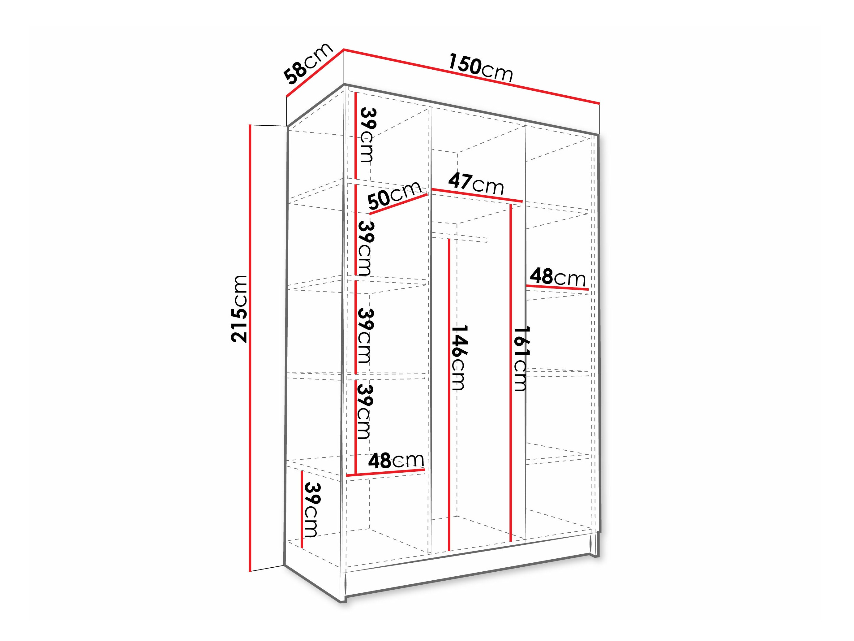 Wardrobe Closico Decoron III (White)
